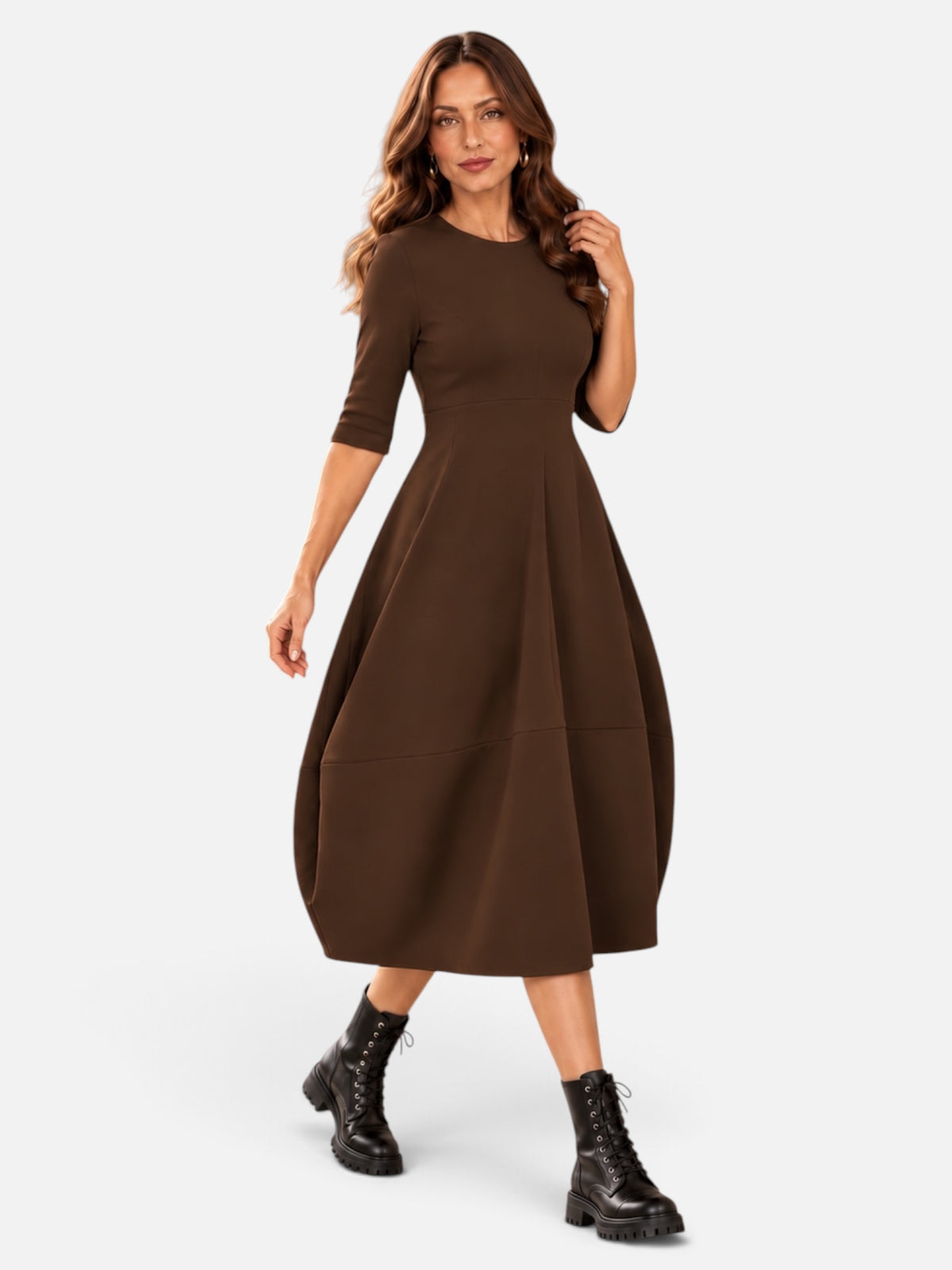 Abito Tokyo Brown – punto Milano, taglia unica