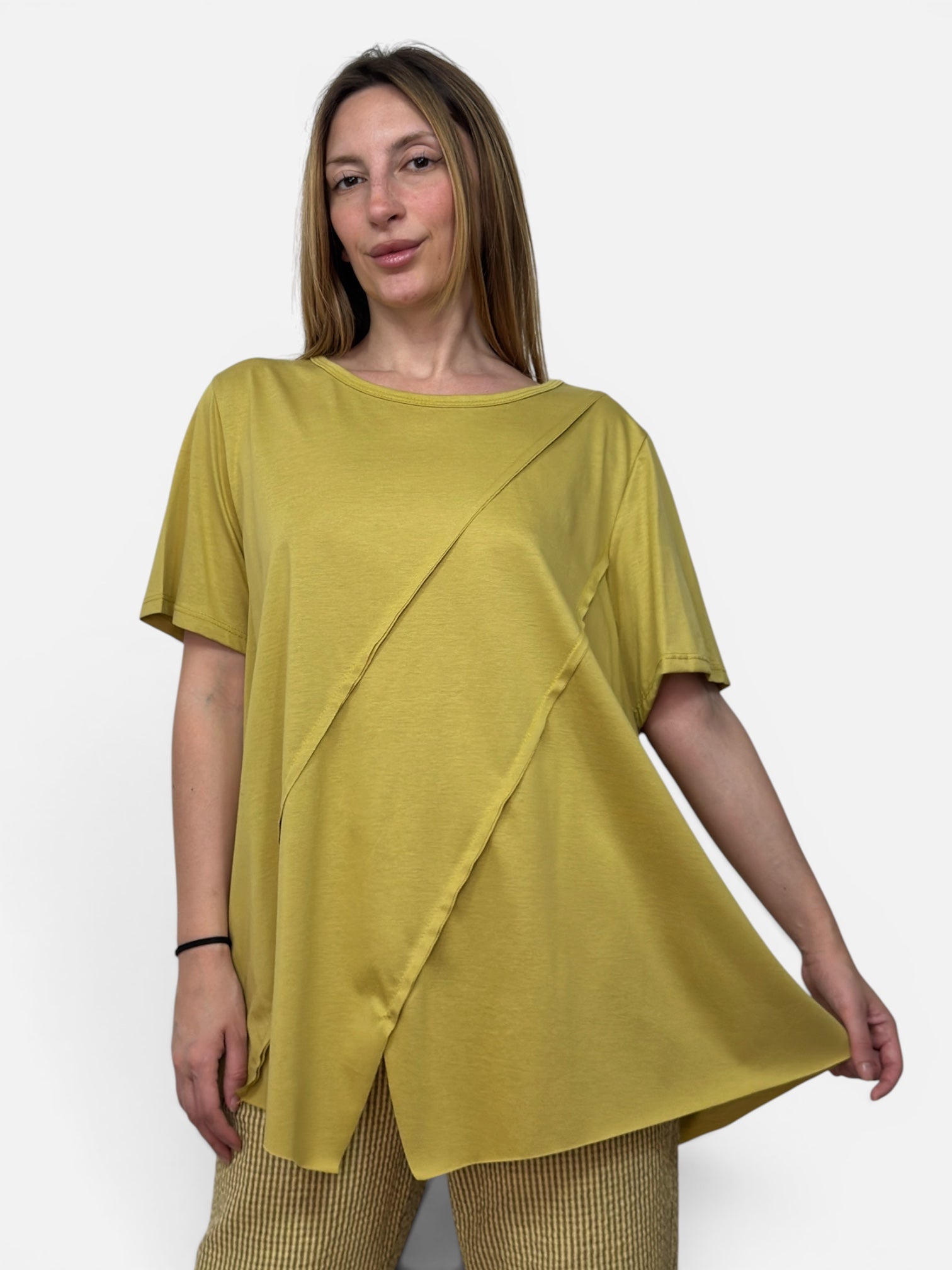 T-Shirt in Modal Senape