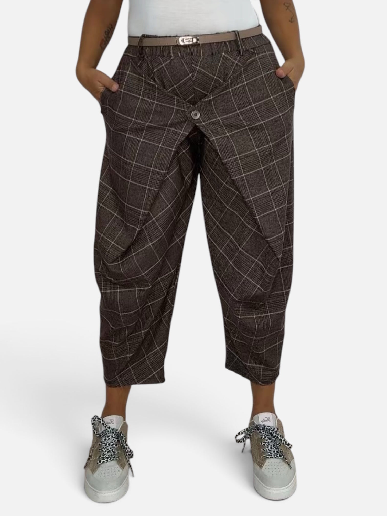 Pantalone Pareo Tartan Brown