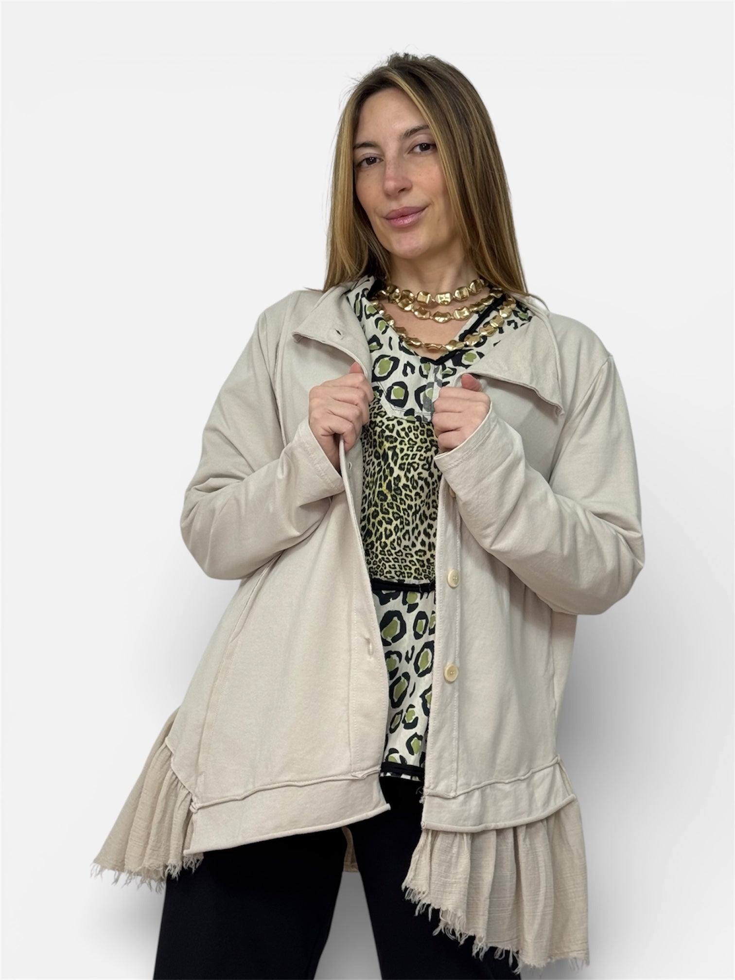 Blazer Tulle Beige Wendy Trendy