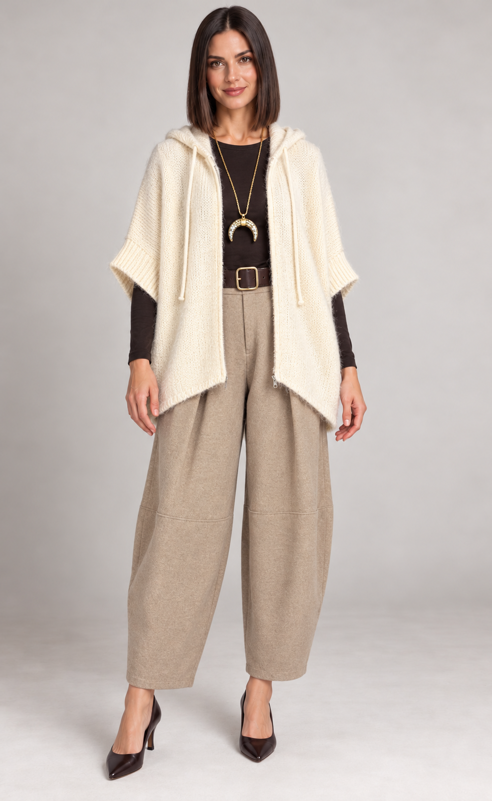 Cardigan con Zip e Cappuccio Selly in vari colori