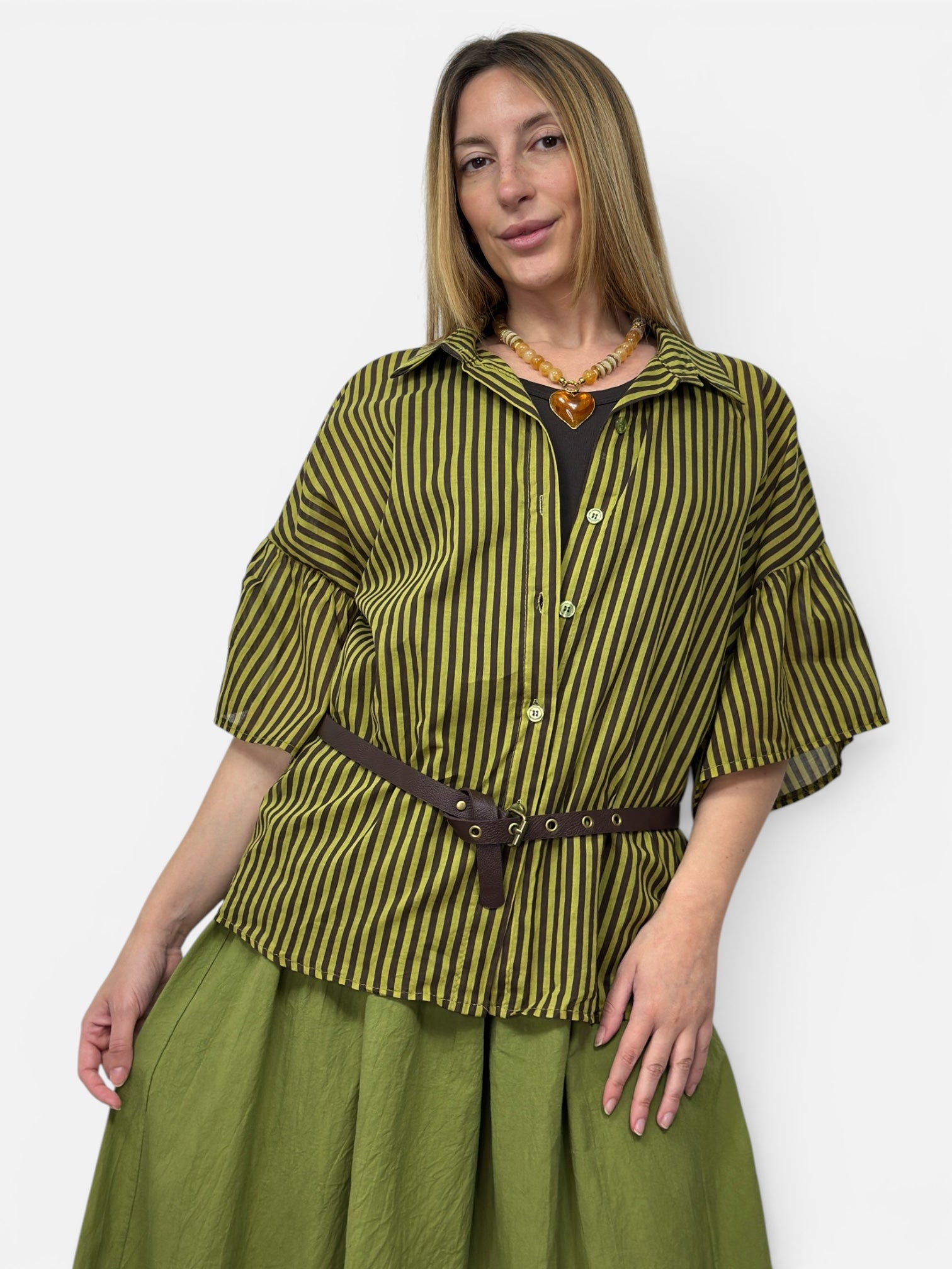 Camicia Fly Lime e Marrone