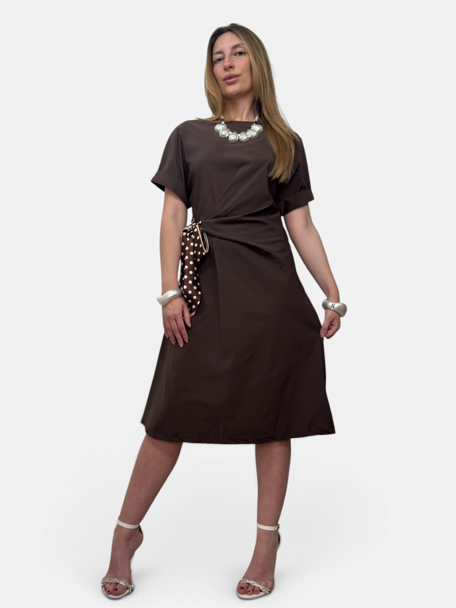 Abito Fiocco Pois Brown