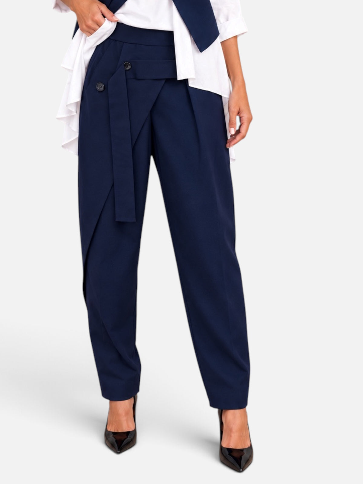 Pantalone Syon Blue 158C – punto Milano con elastico in vita