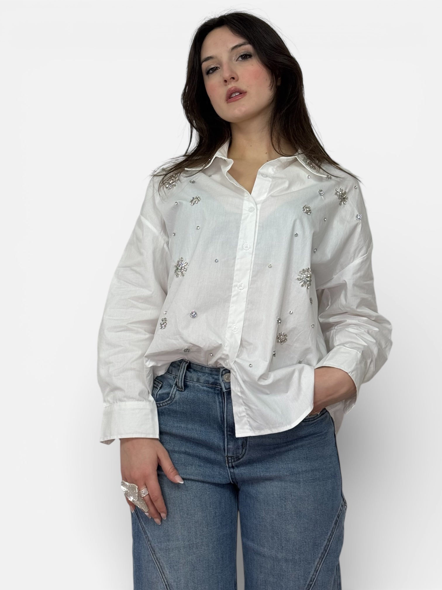 Camicia Bianca Strass