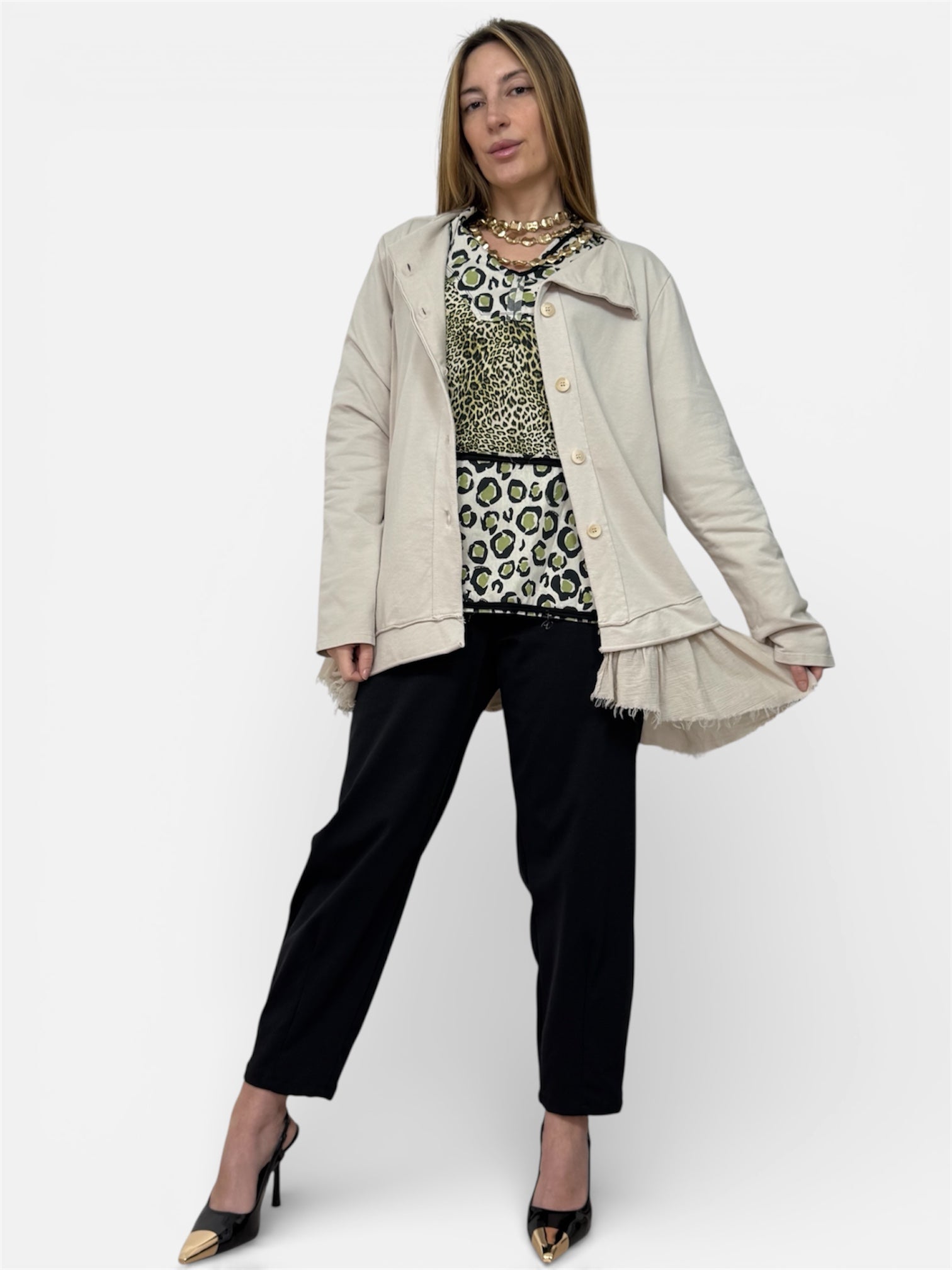 Blazer Tulle Beige Wendy Trendy