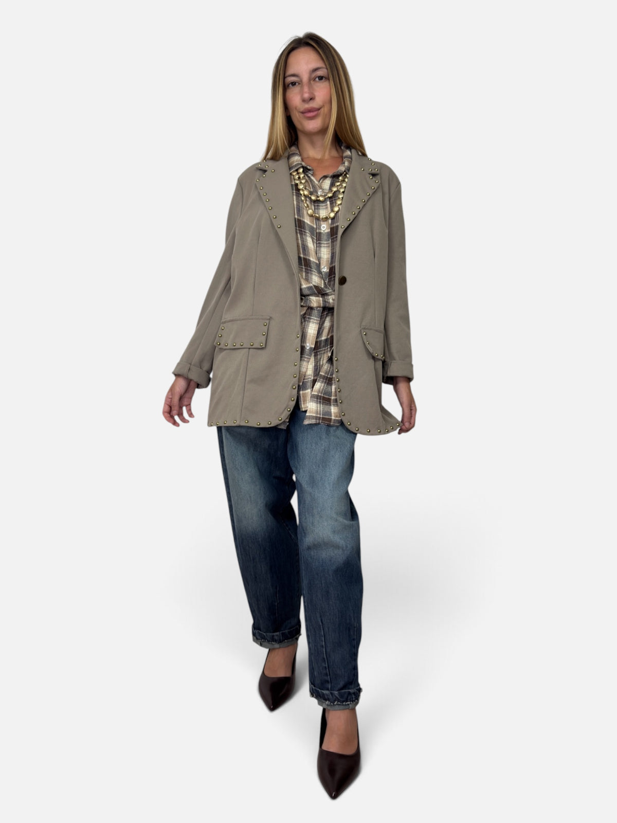 Blazer Borchie Beige