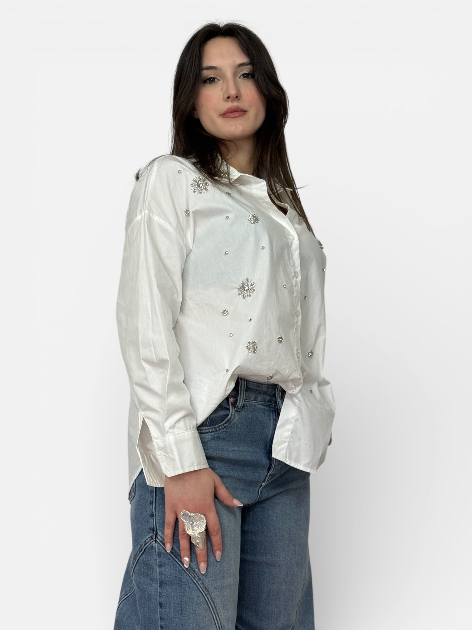 Camicia Bianca Strass