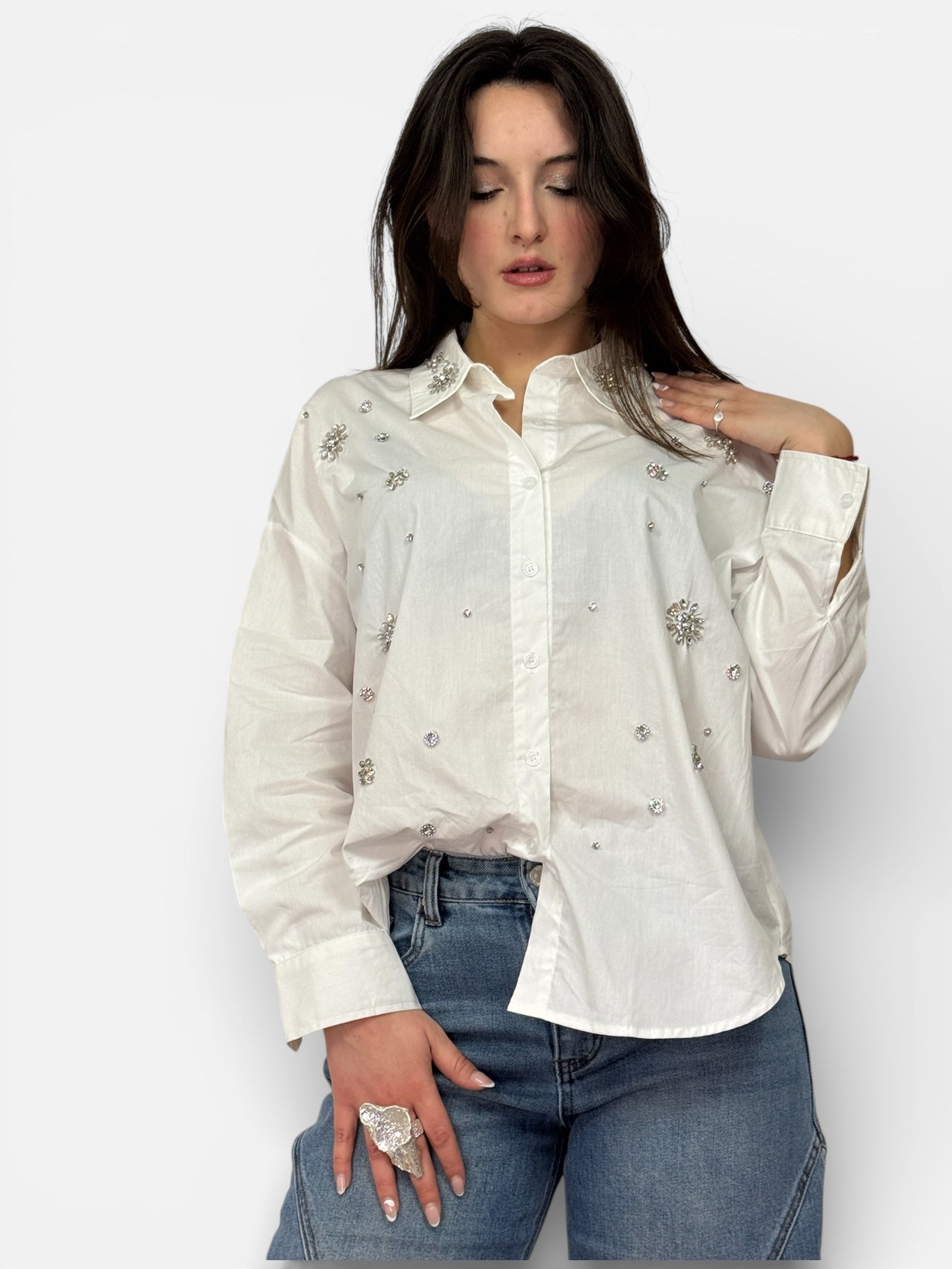 Camicia Bianca Strass