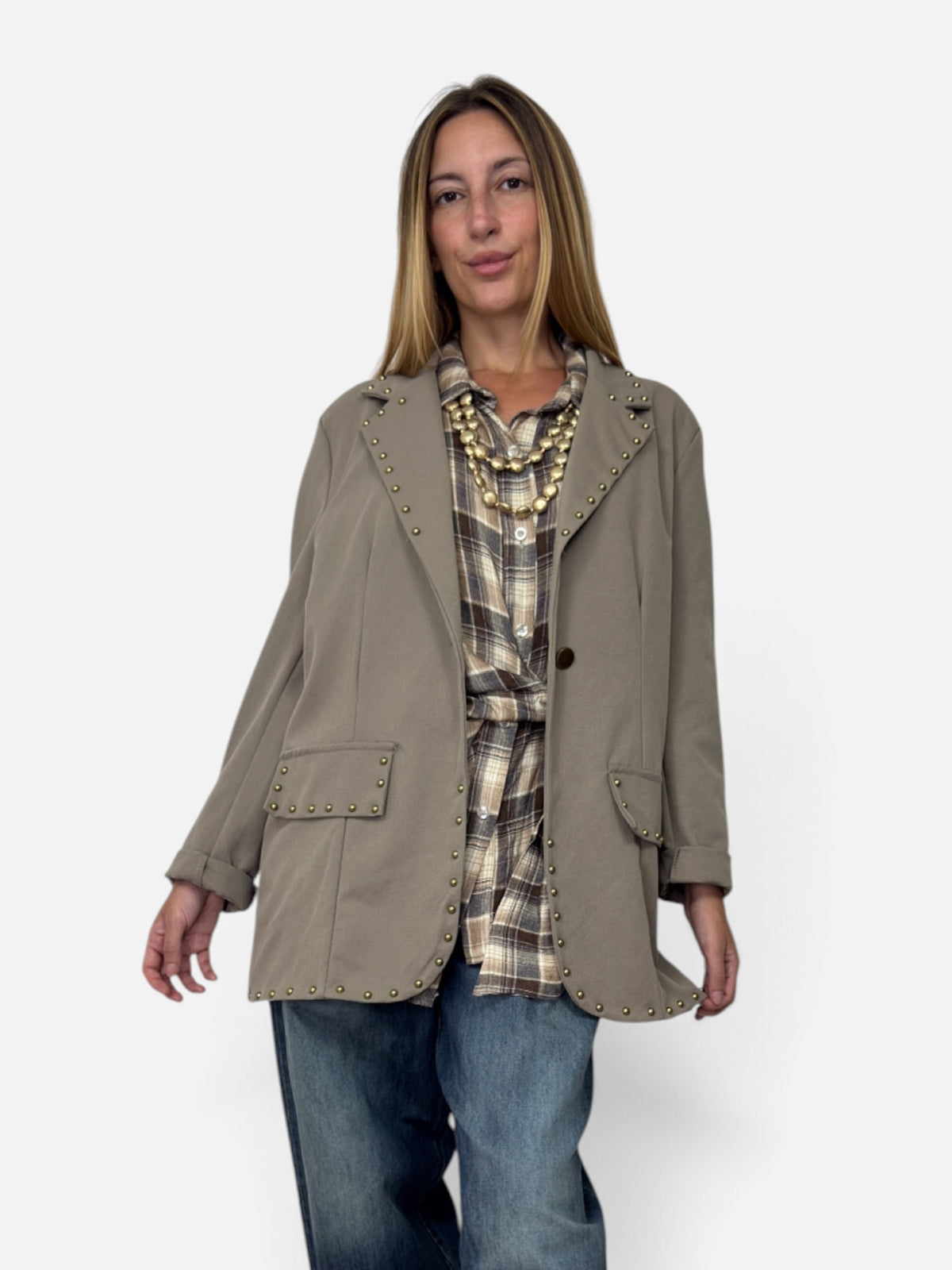 Blazer Borchie Beige