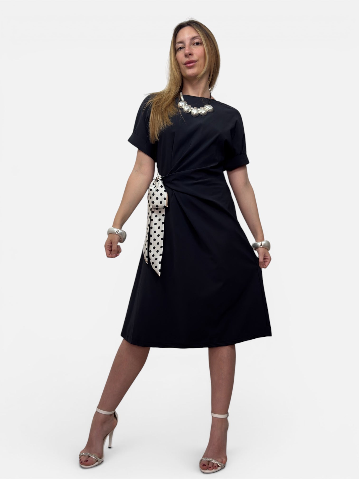 Abito Fiocco Pois Black