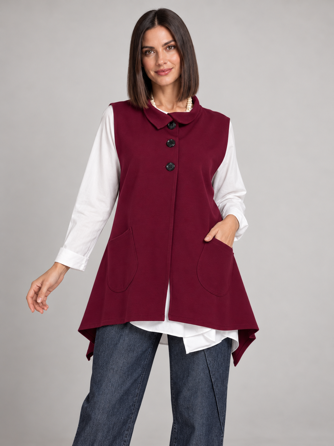 Gilet Panama Bordeaux