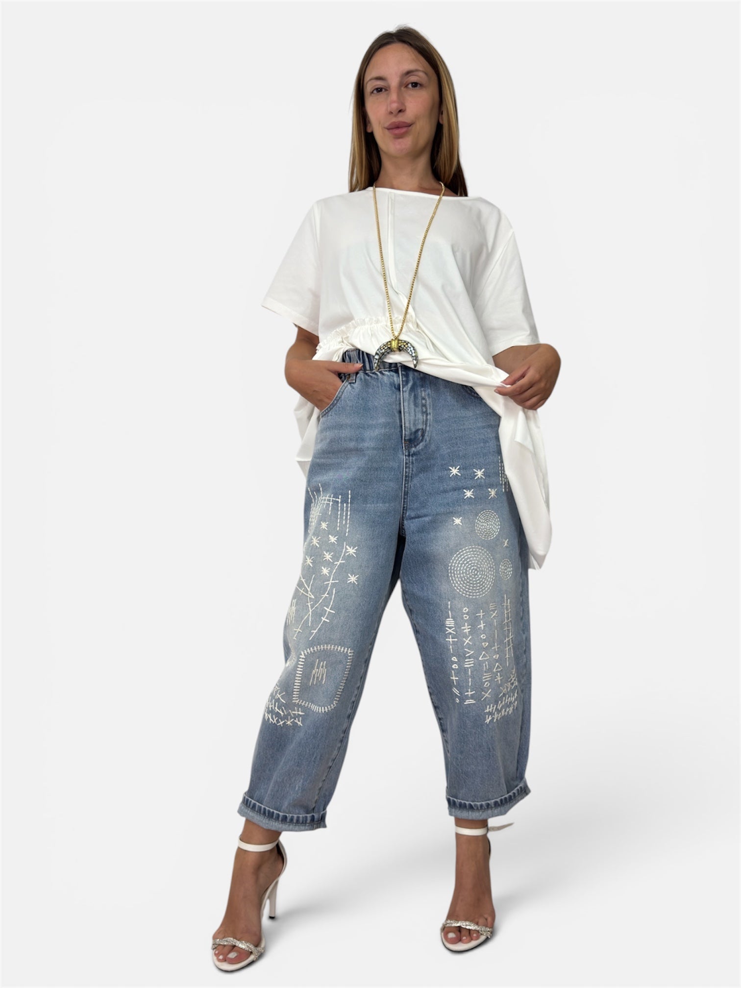 Jeans Ricamo Wendy Trendy