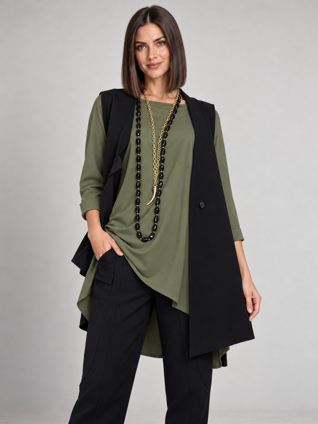 Maxi Gilet Black 158C