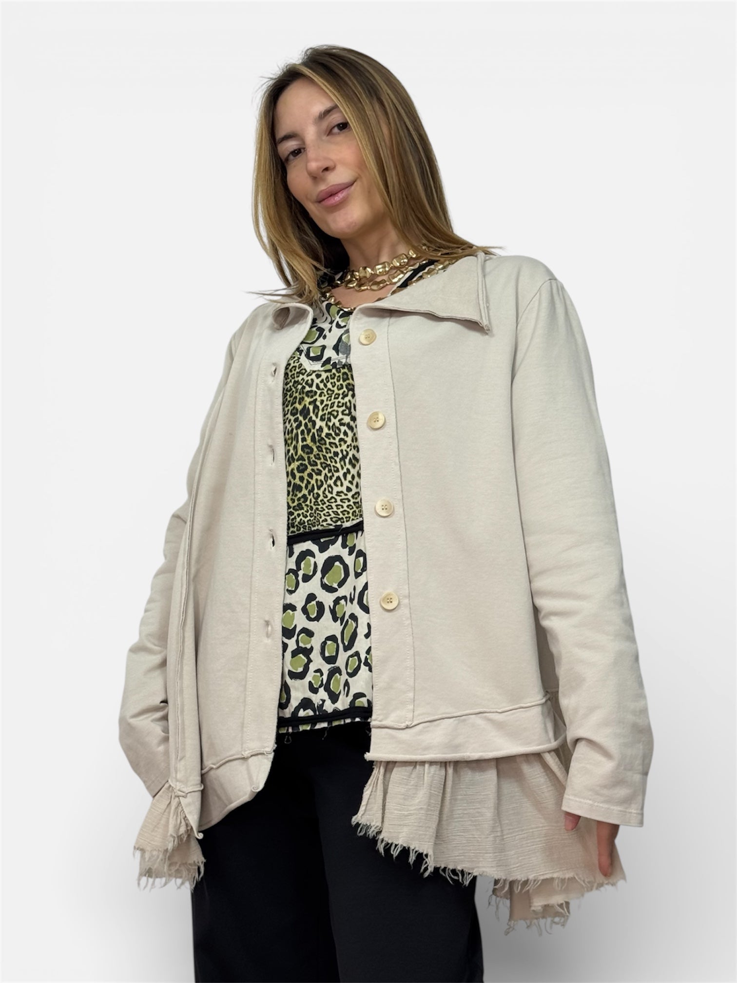 Blazer Tulle Beige Wendy Trendy