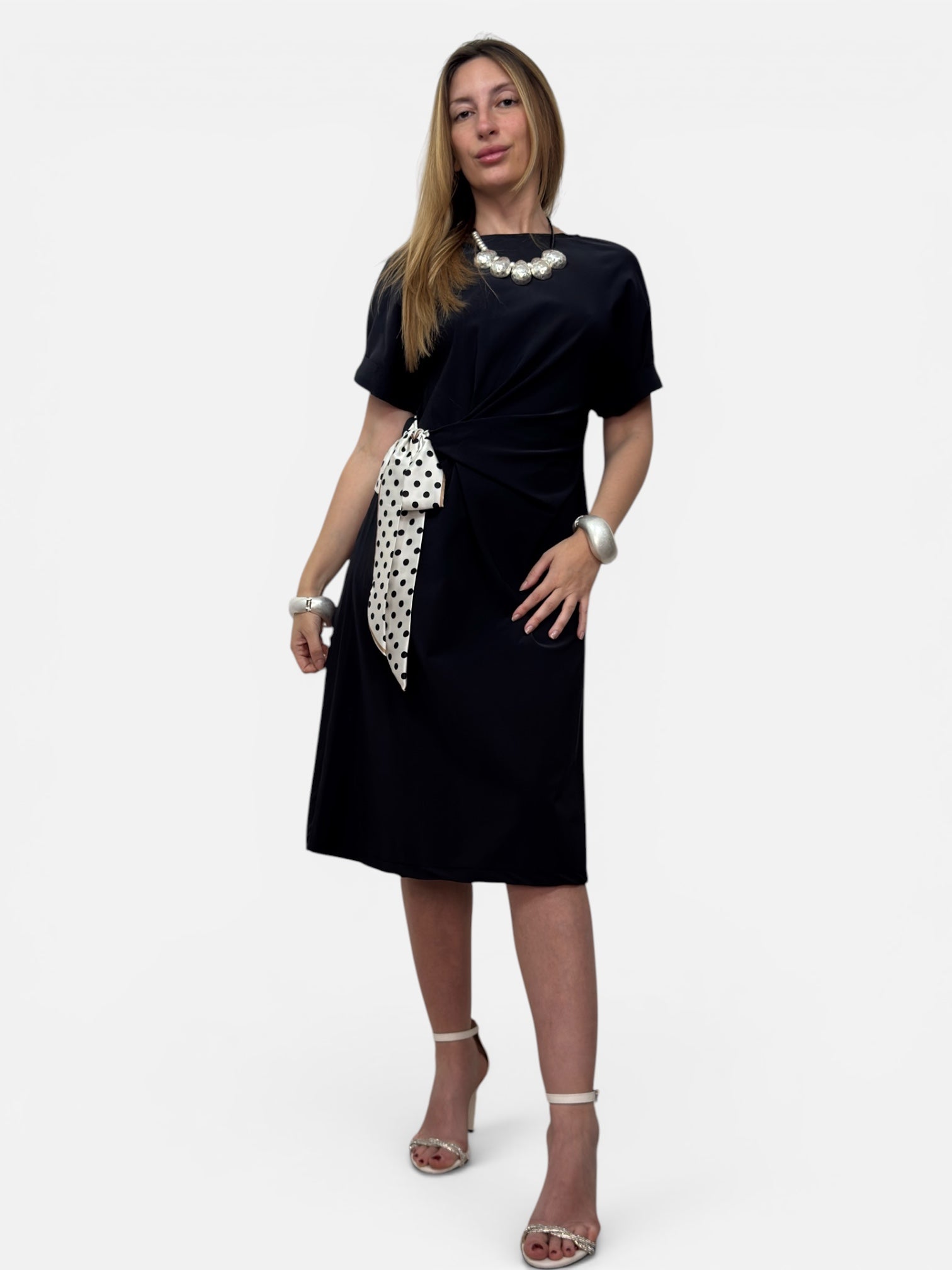 Abito Fiocco Pois Black