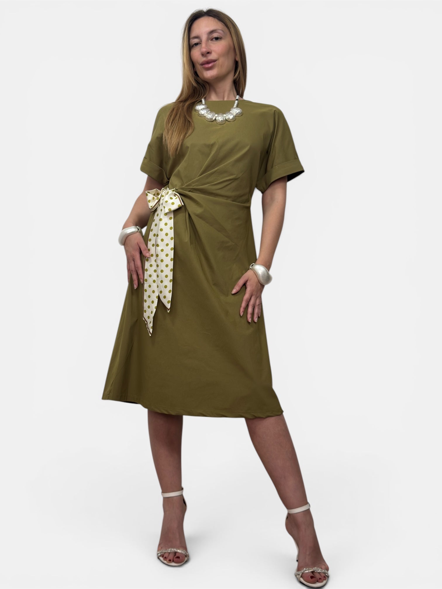 Abito Fiocco Pois Green