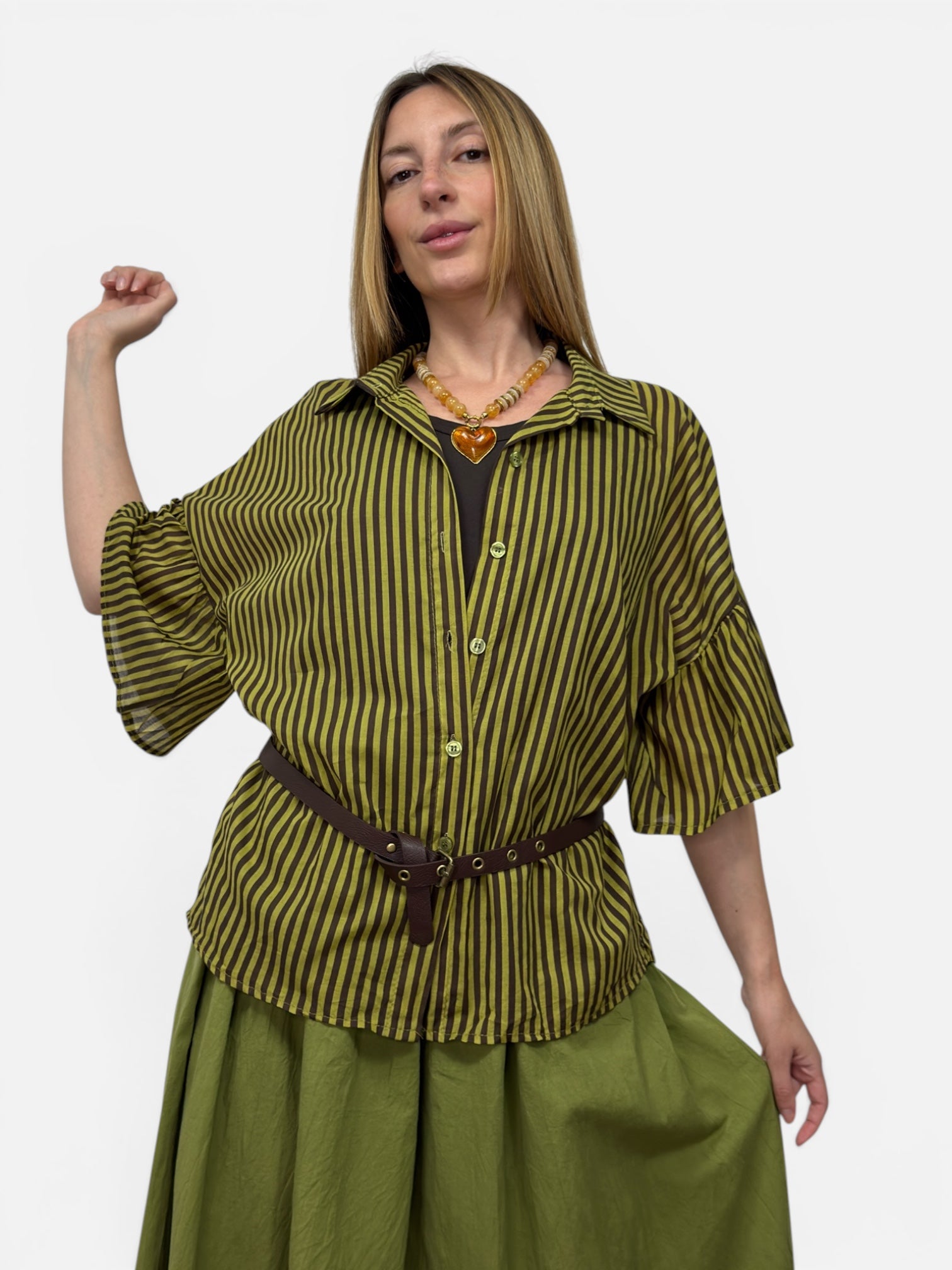 Camicia Fly Lime e Marrone