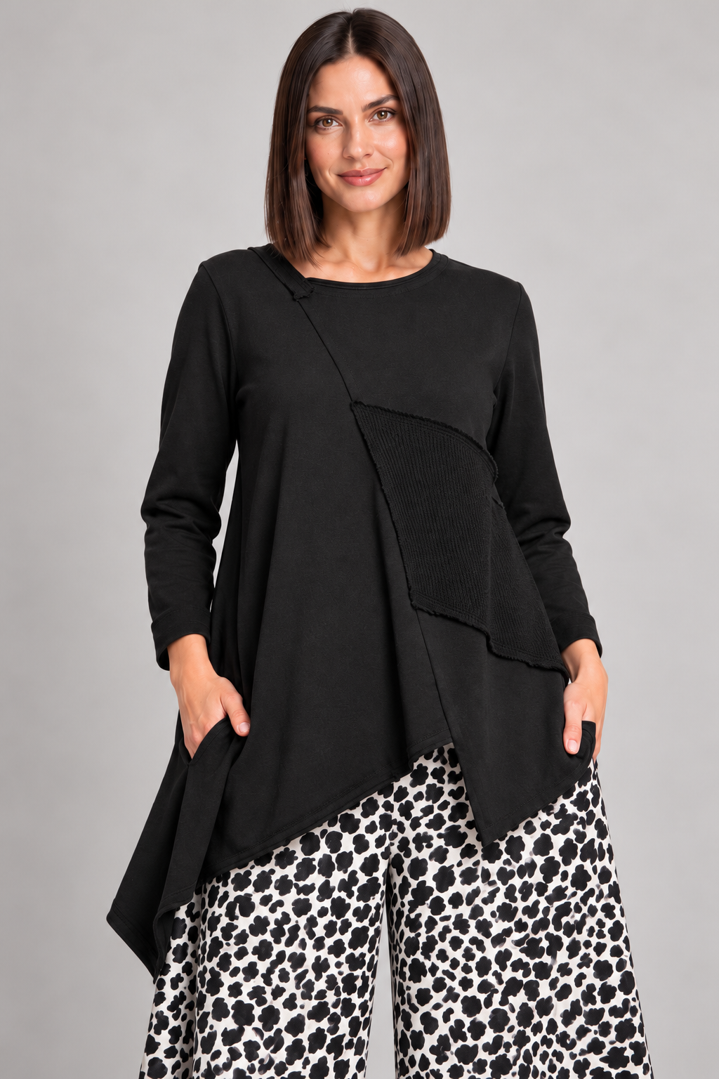 Felpa con intarsi in maglia Wendy Trendy