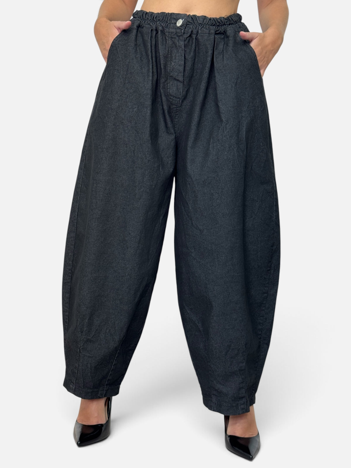 Pantalone Kyr Denim Barrel Black