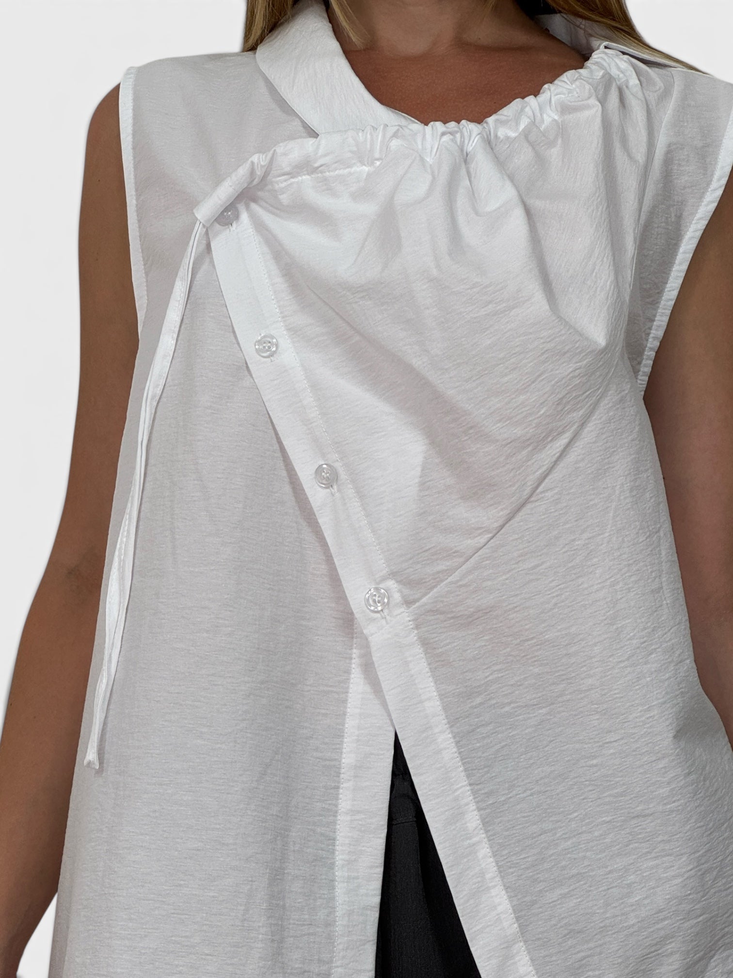 Camicia/Gilet Panama Bianco Aléa Uni