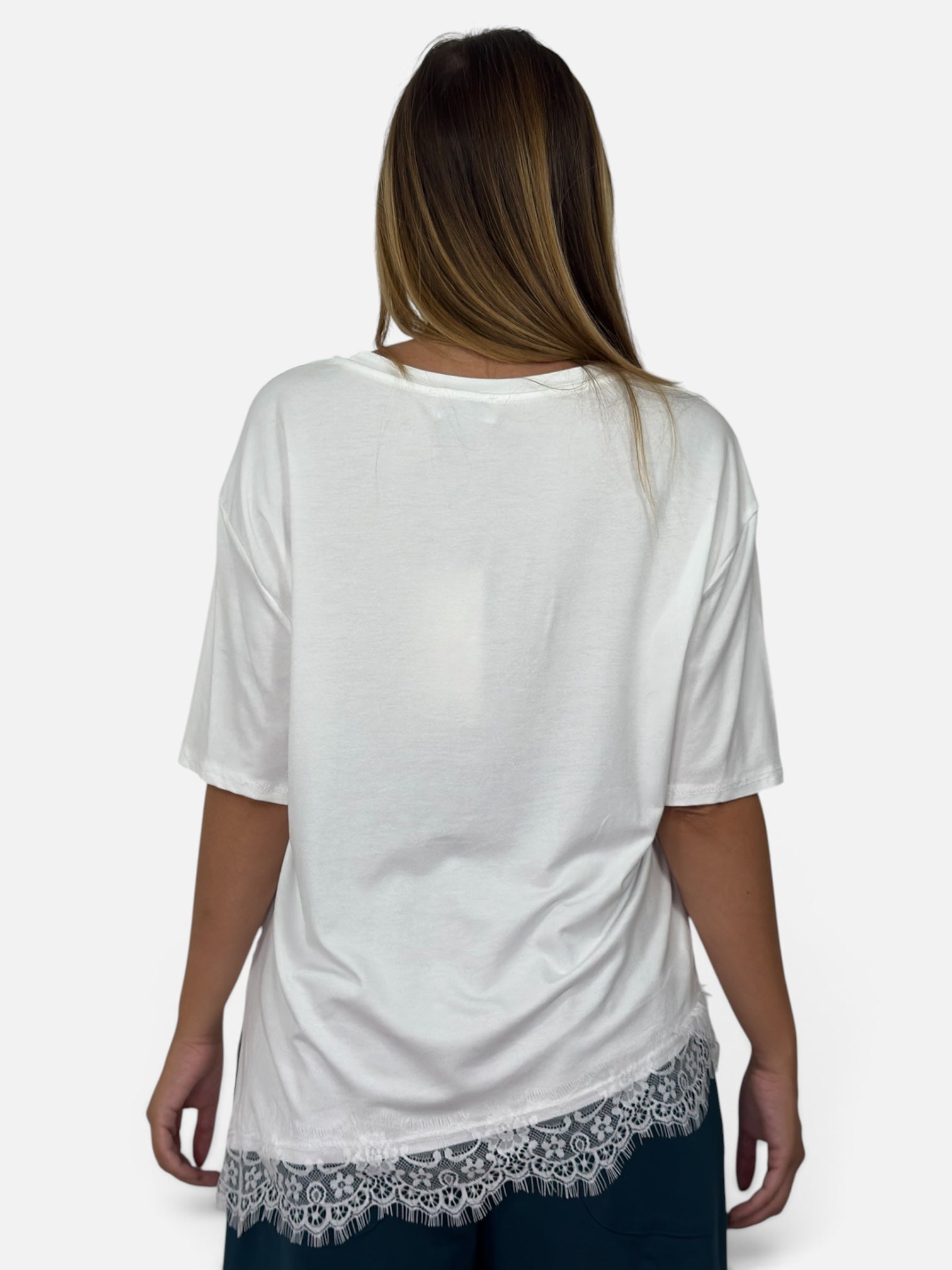 T-Shirt Pizzo Bianca