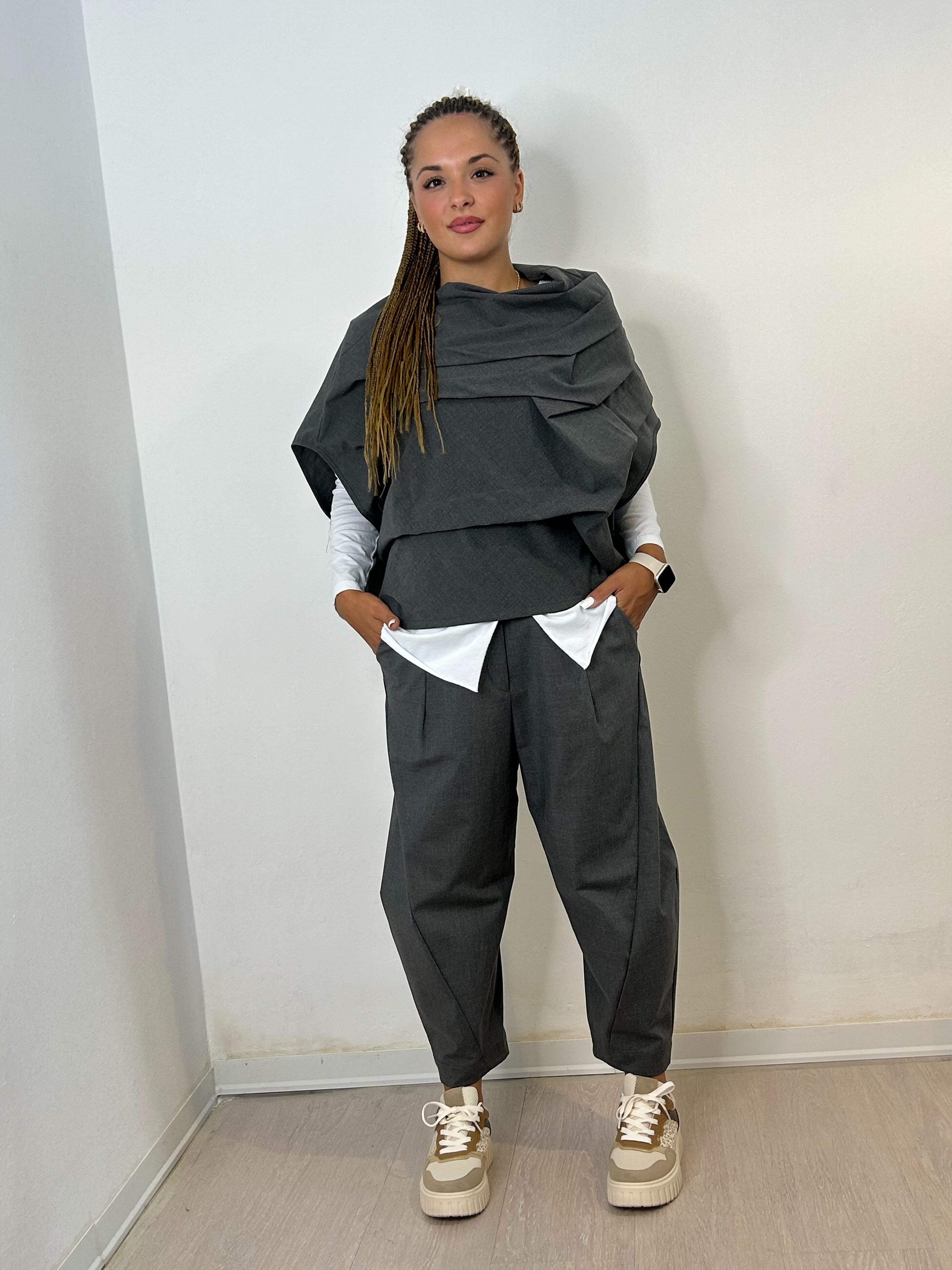 Maglia Poncho Grey