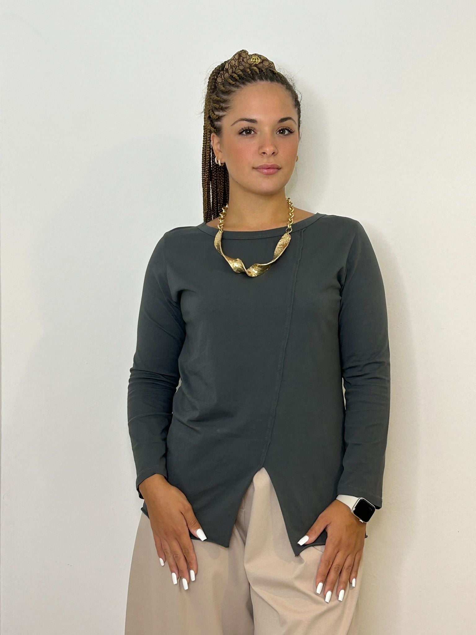 T-shirt con Spacchetto Wendy Trendy Grigio