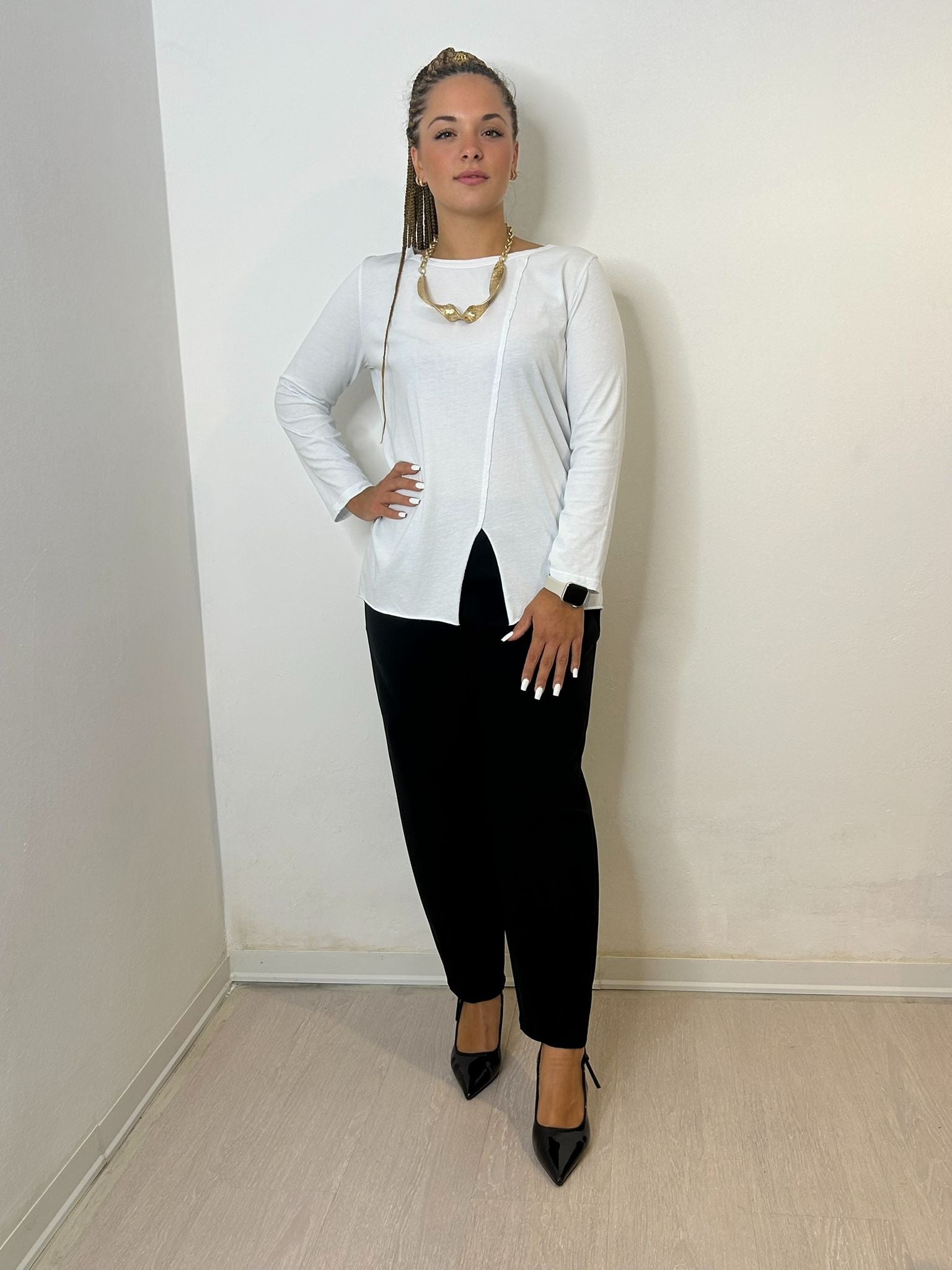 T-shirt con Spacchetto Wendy Trendy Bianco