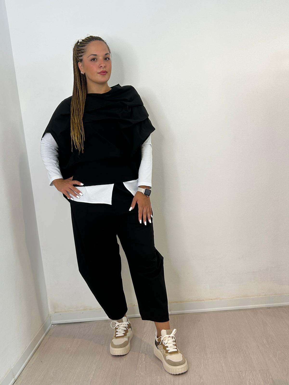 Maglia Poncho Black