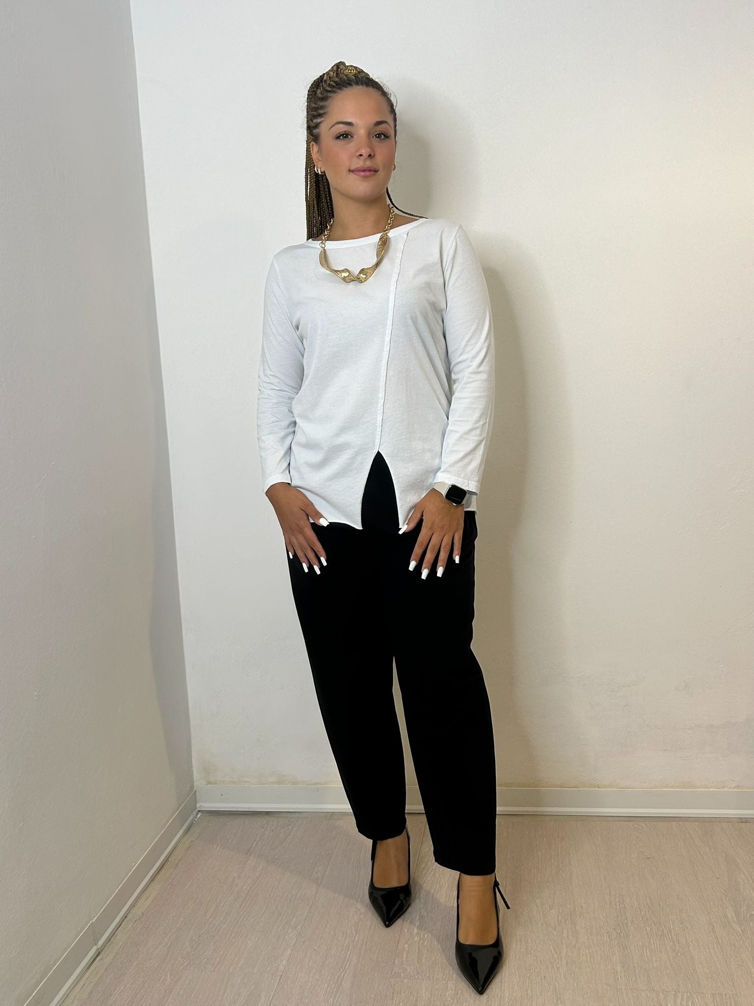 T-shirt con Spacchetto Wendy Trendy Bianco