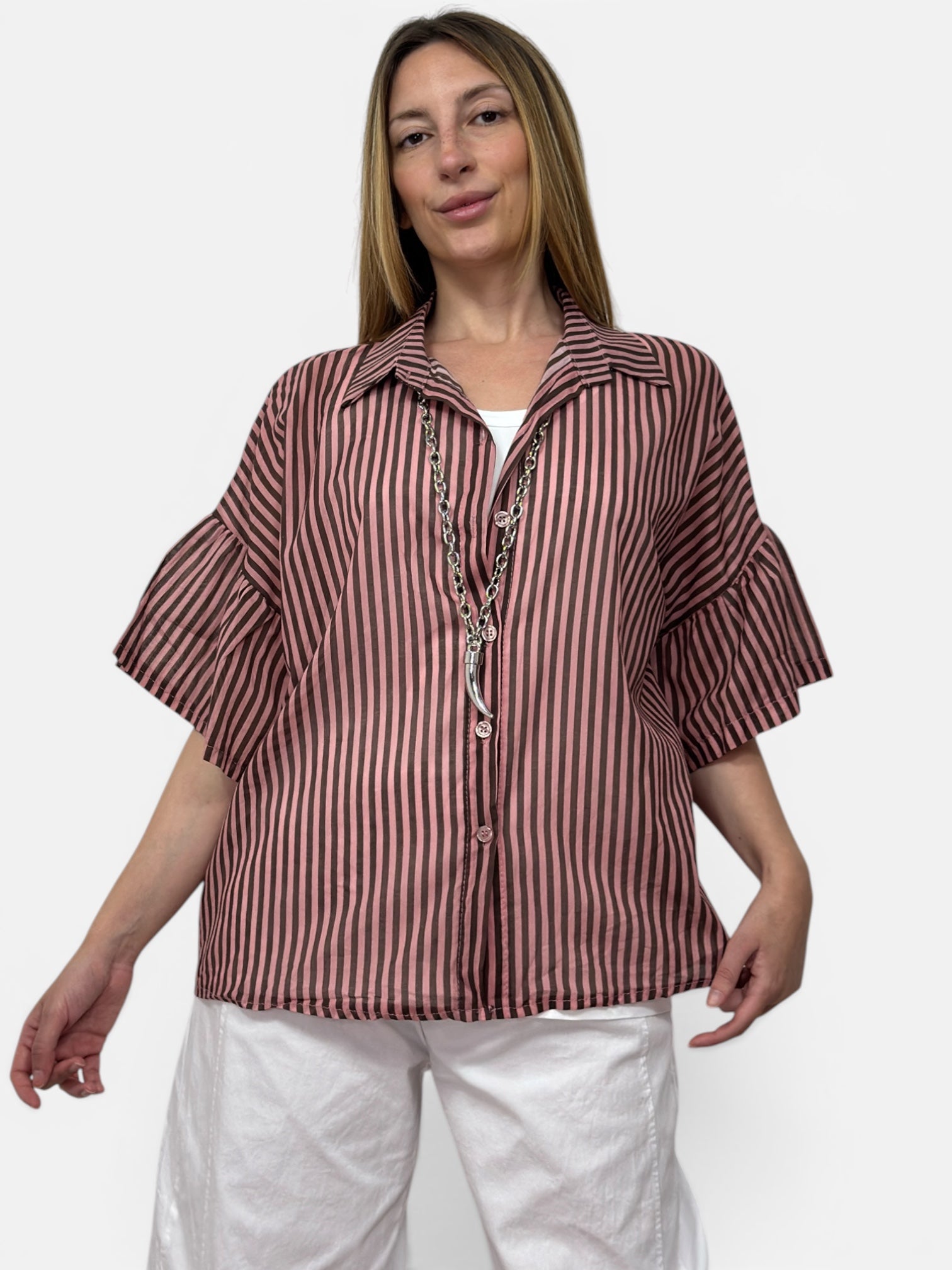 Camicia Fly Rosa e Marrone