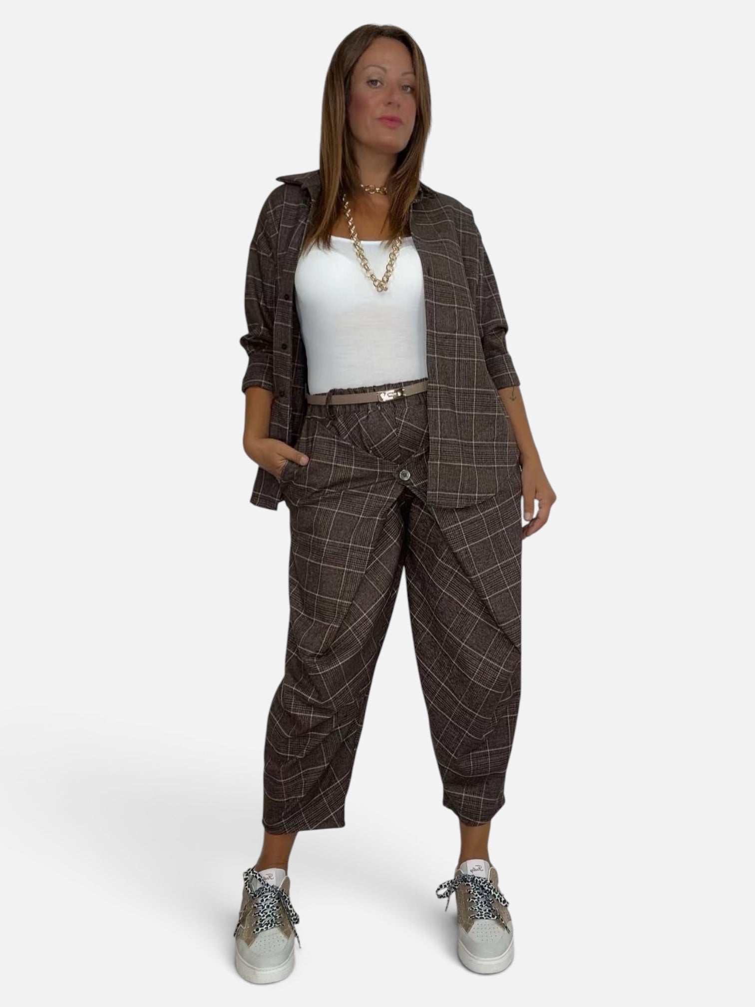 Pantalone Pareo Tartan Brown
