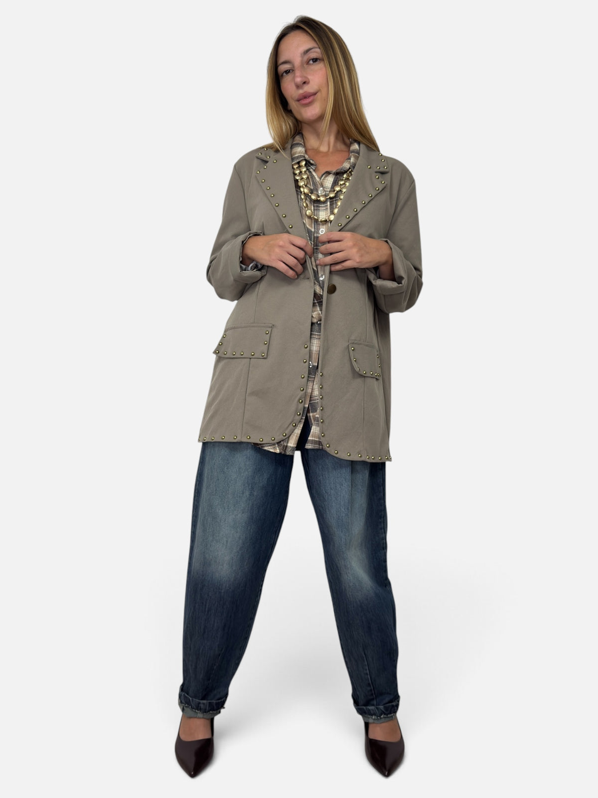 Blazer Borchie Beige