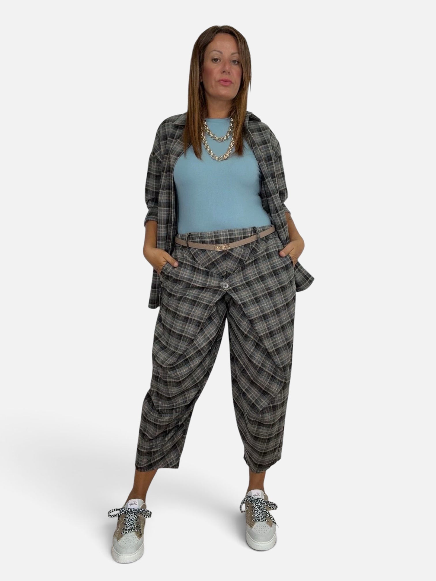 Pantalone Pareo Tartan Grey