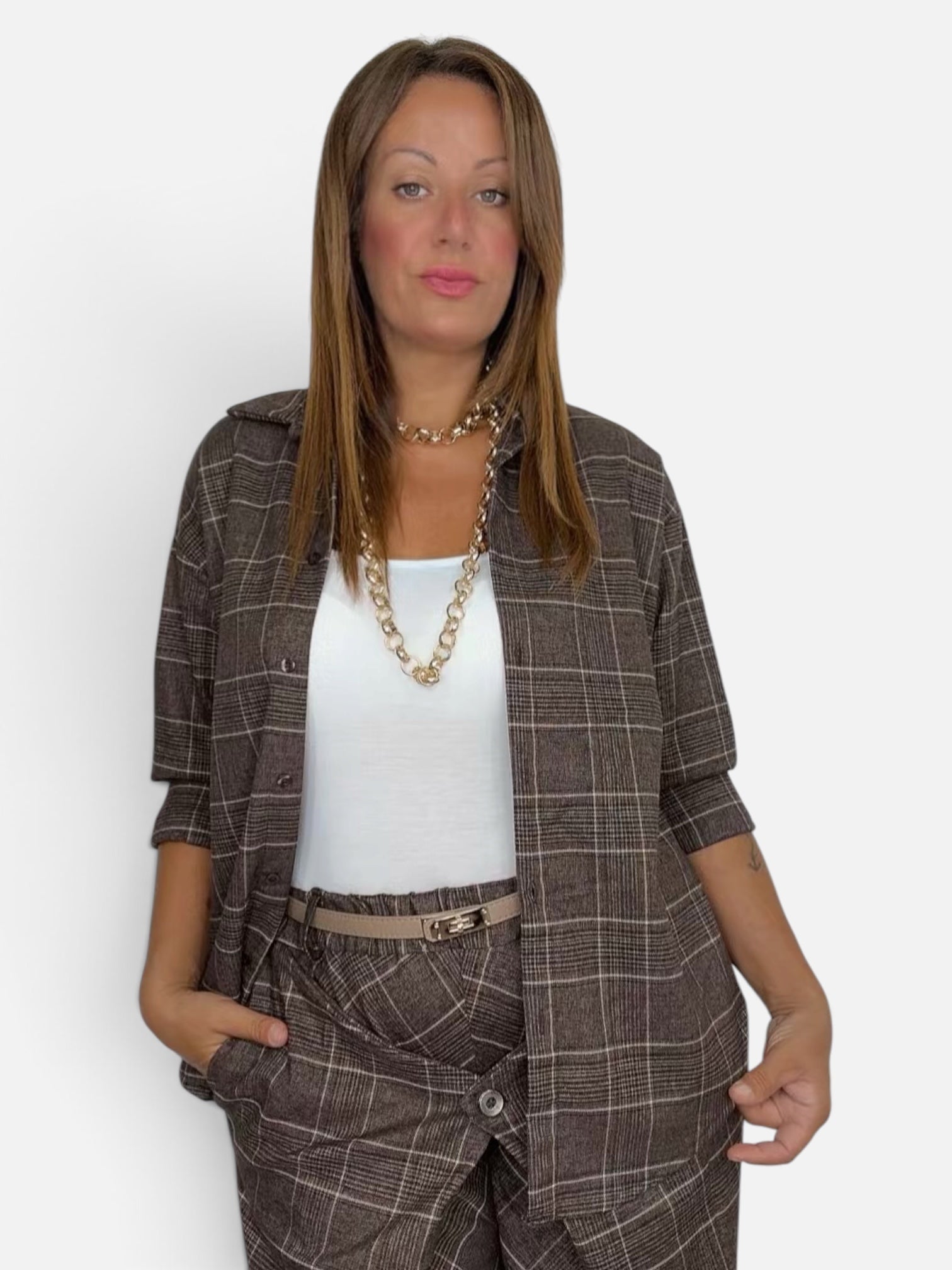 Camicia Tartan Brown