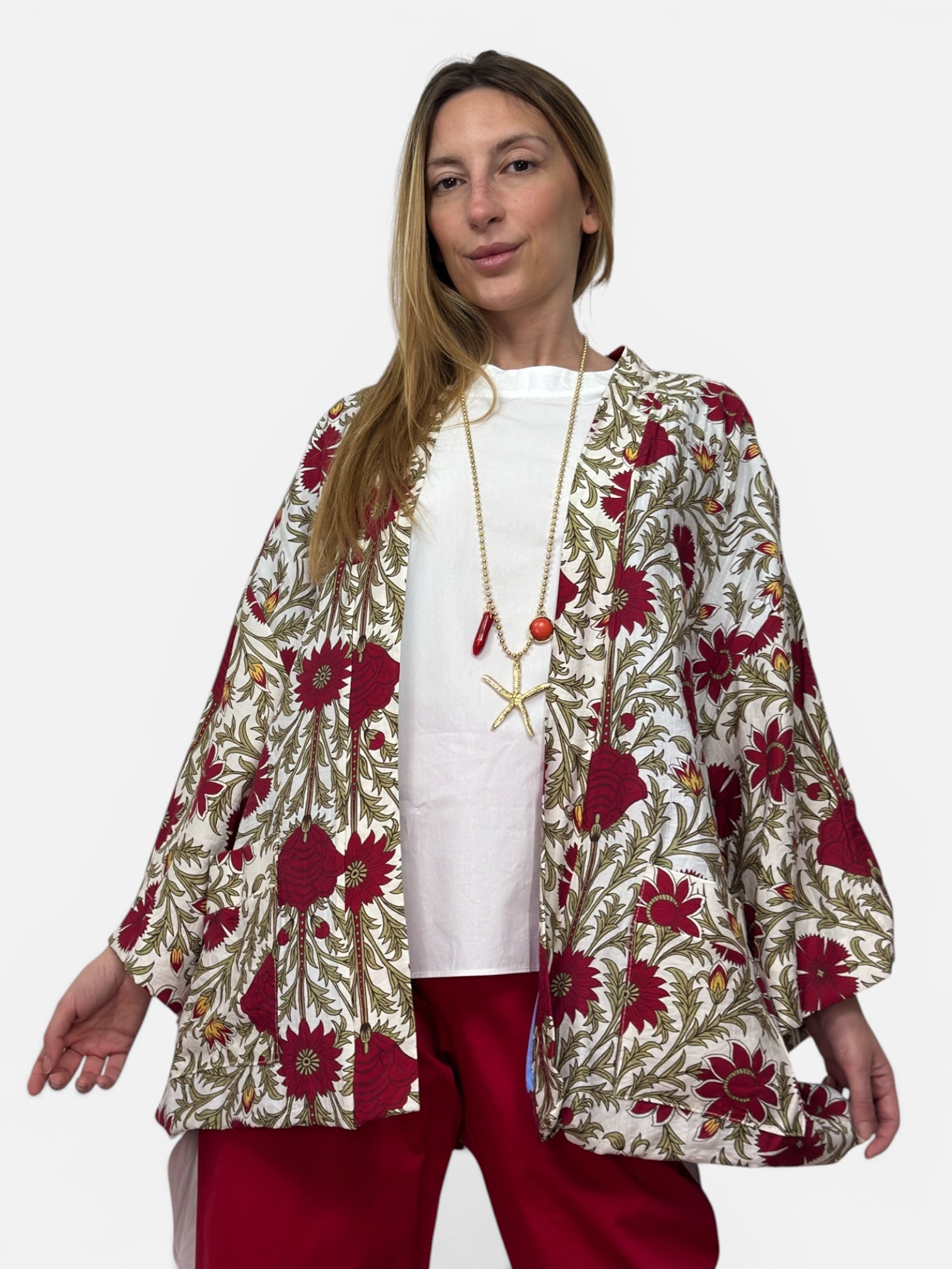 Giacca Kimono Red