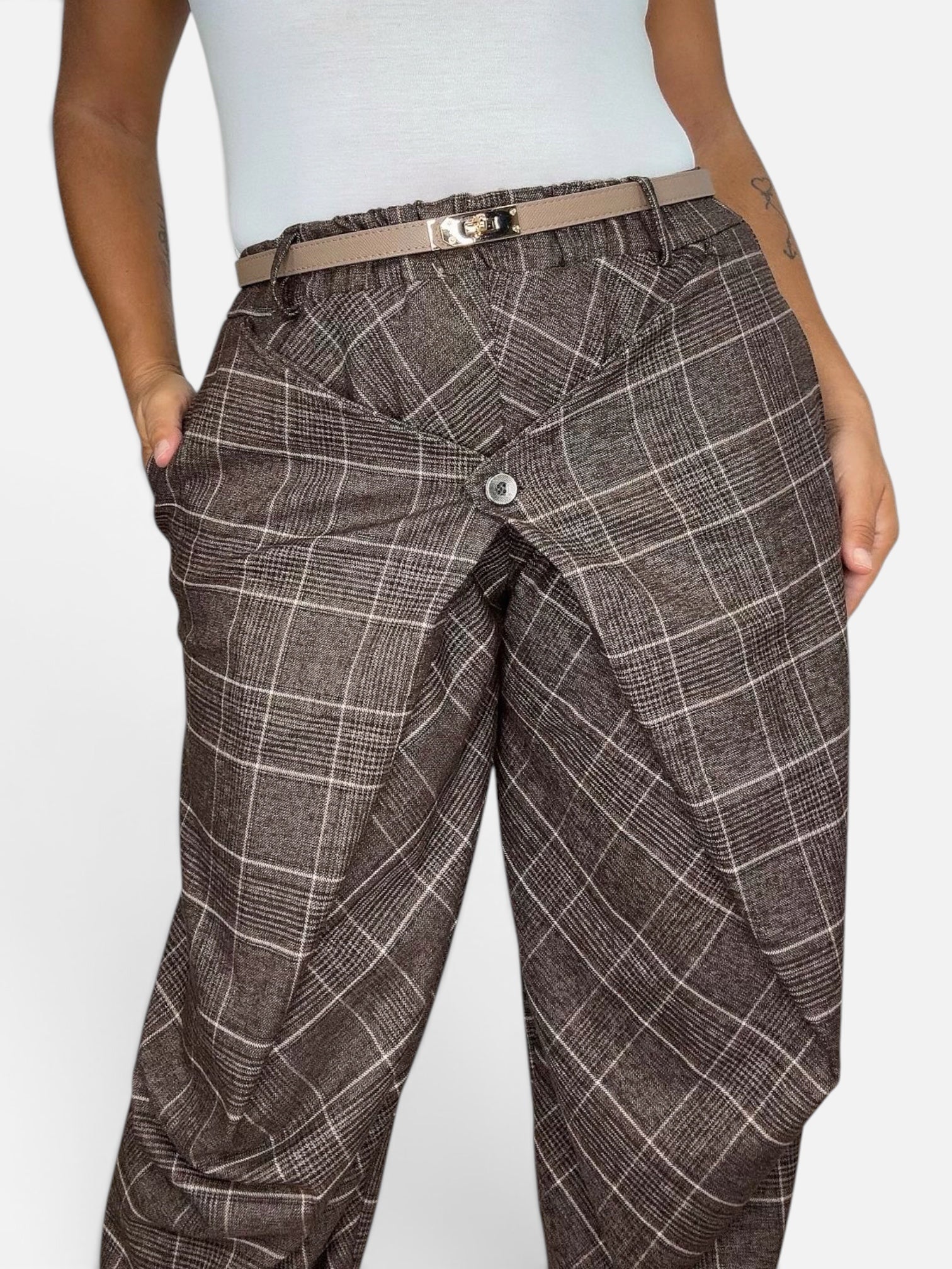 Pantalone Pareo Tartan Brown