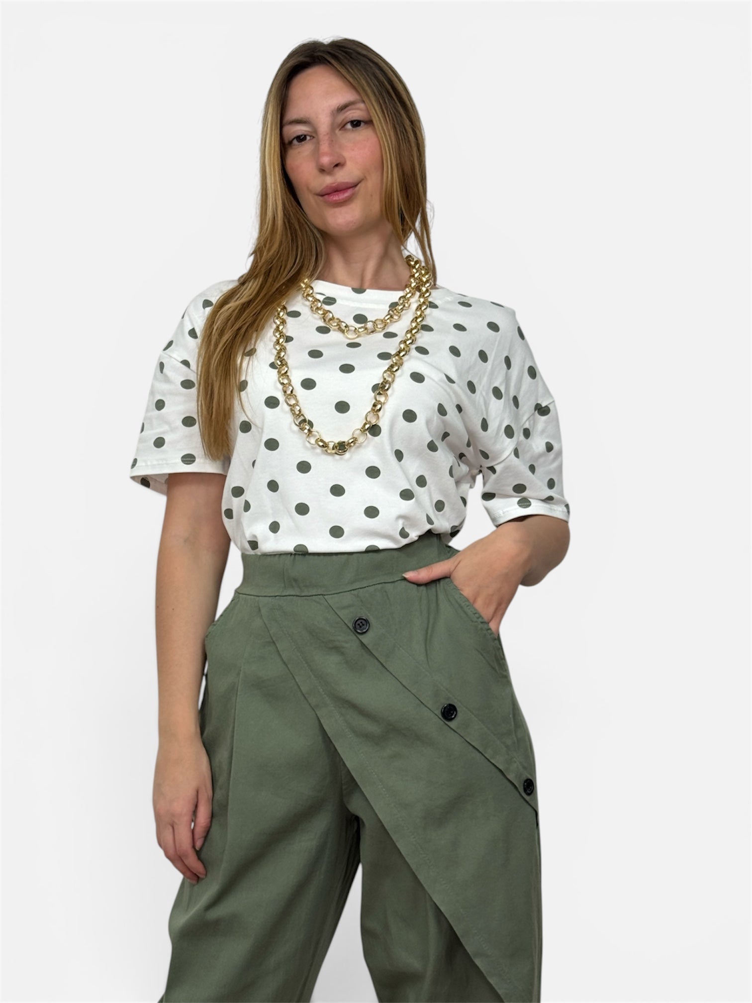 T-Shirt Pois Verde