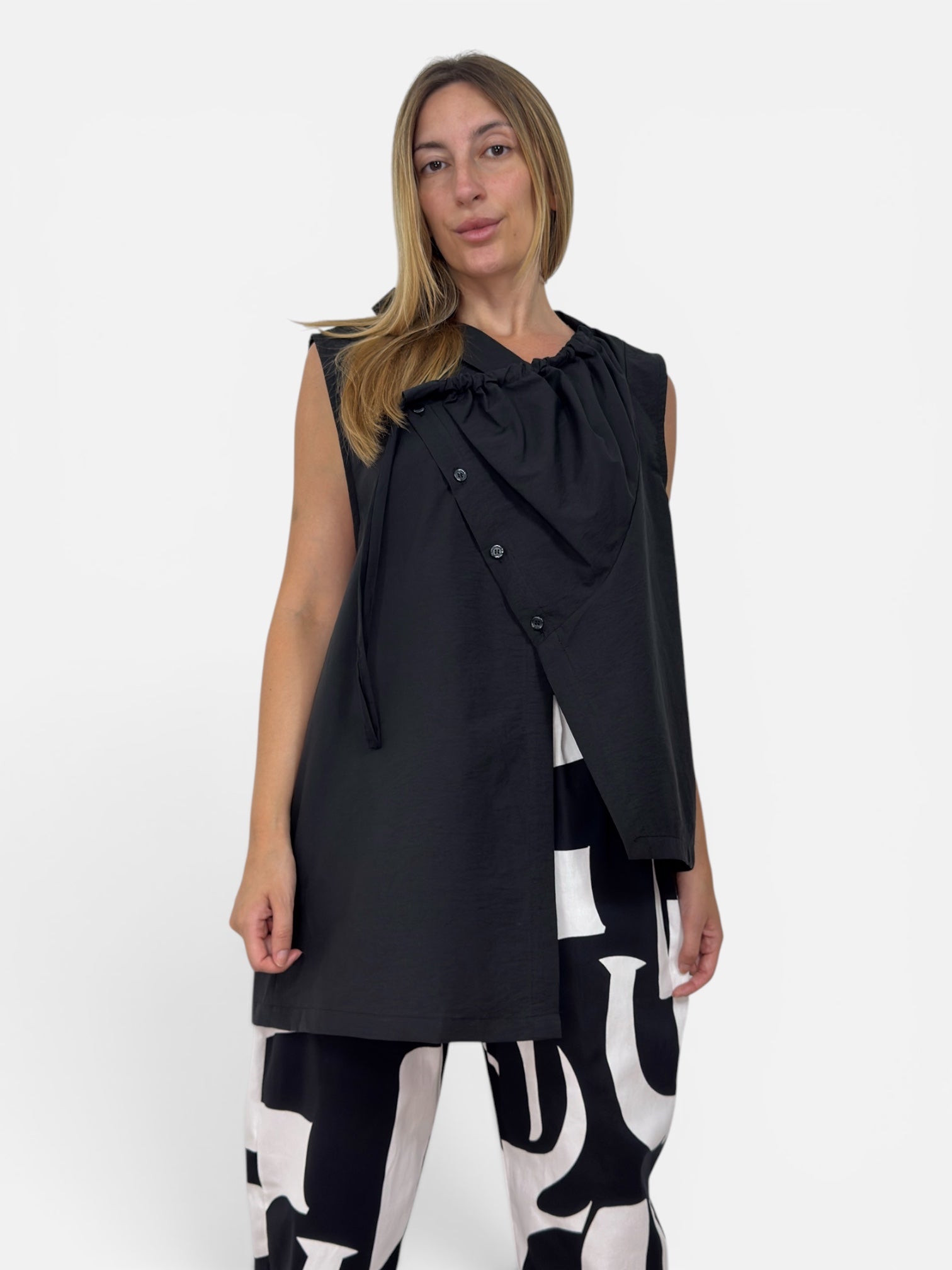 Camicia/Gilet Panama Black Aléa Uni