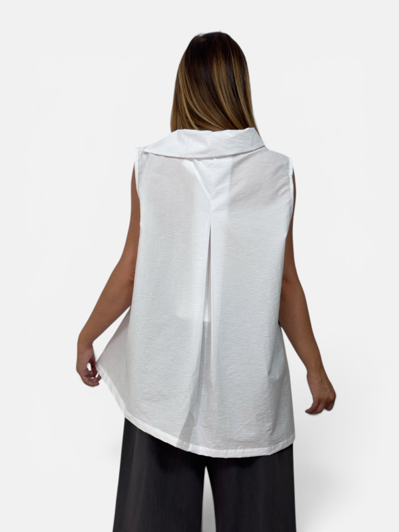 Camicia/Gilet Panama Bianco Aléa Uni