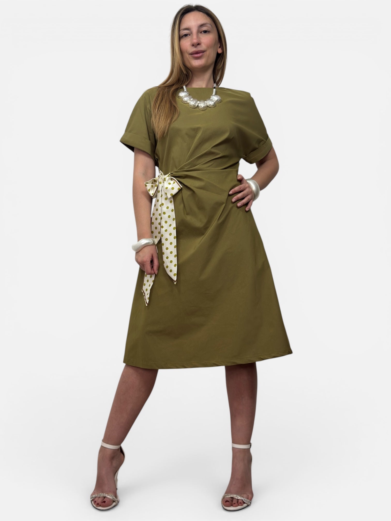 Abito Fiocco Pois Green