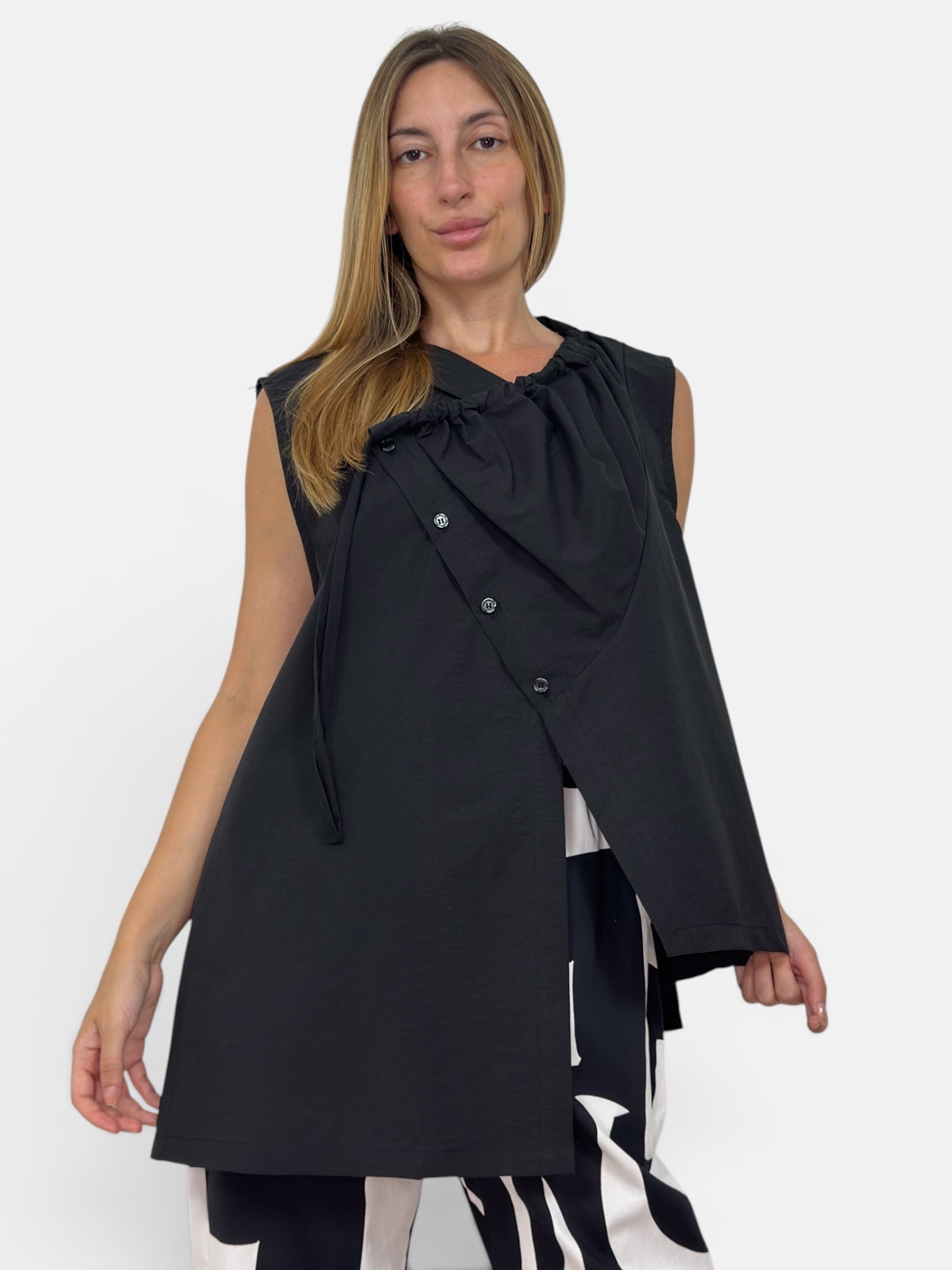 Camicia/Gilet Panama Black Aléa Uni