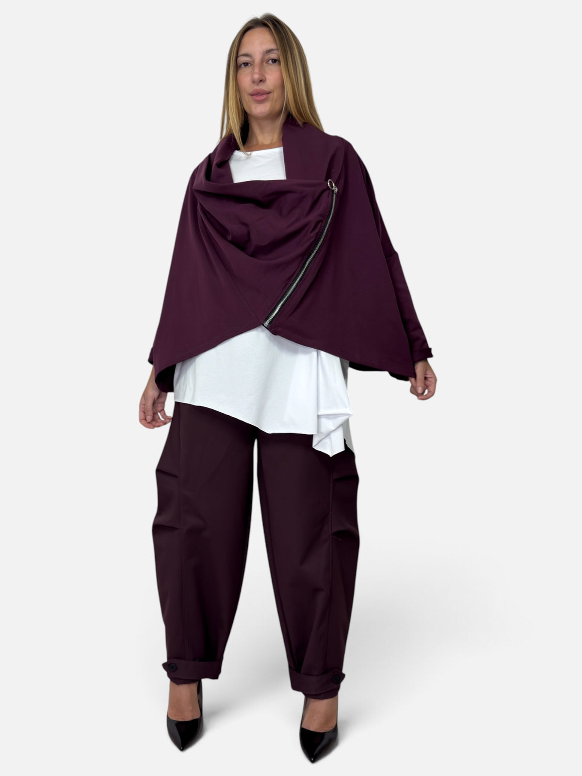 Pantalone Jenny Burro Marrone e Bordeaux