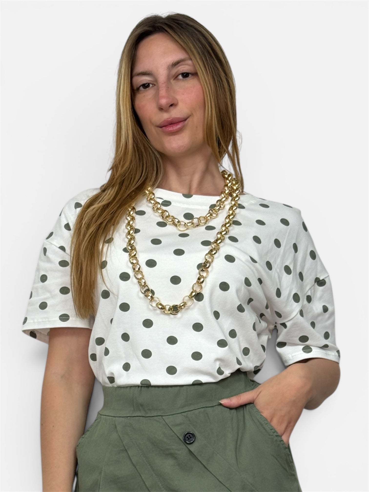 T-Shirt Pois Verde