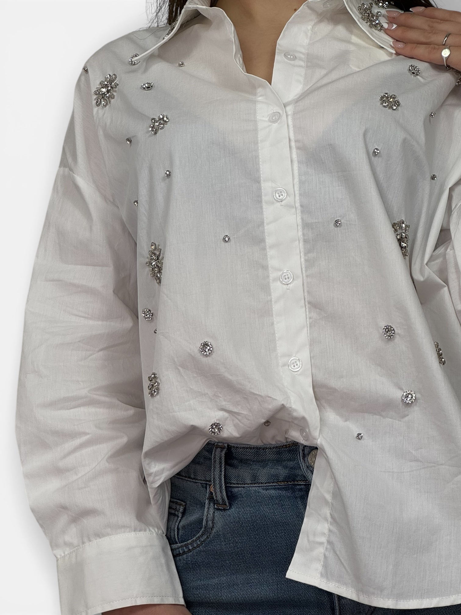 Camicia Bianca Strass