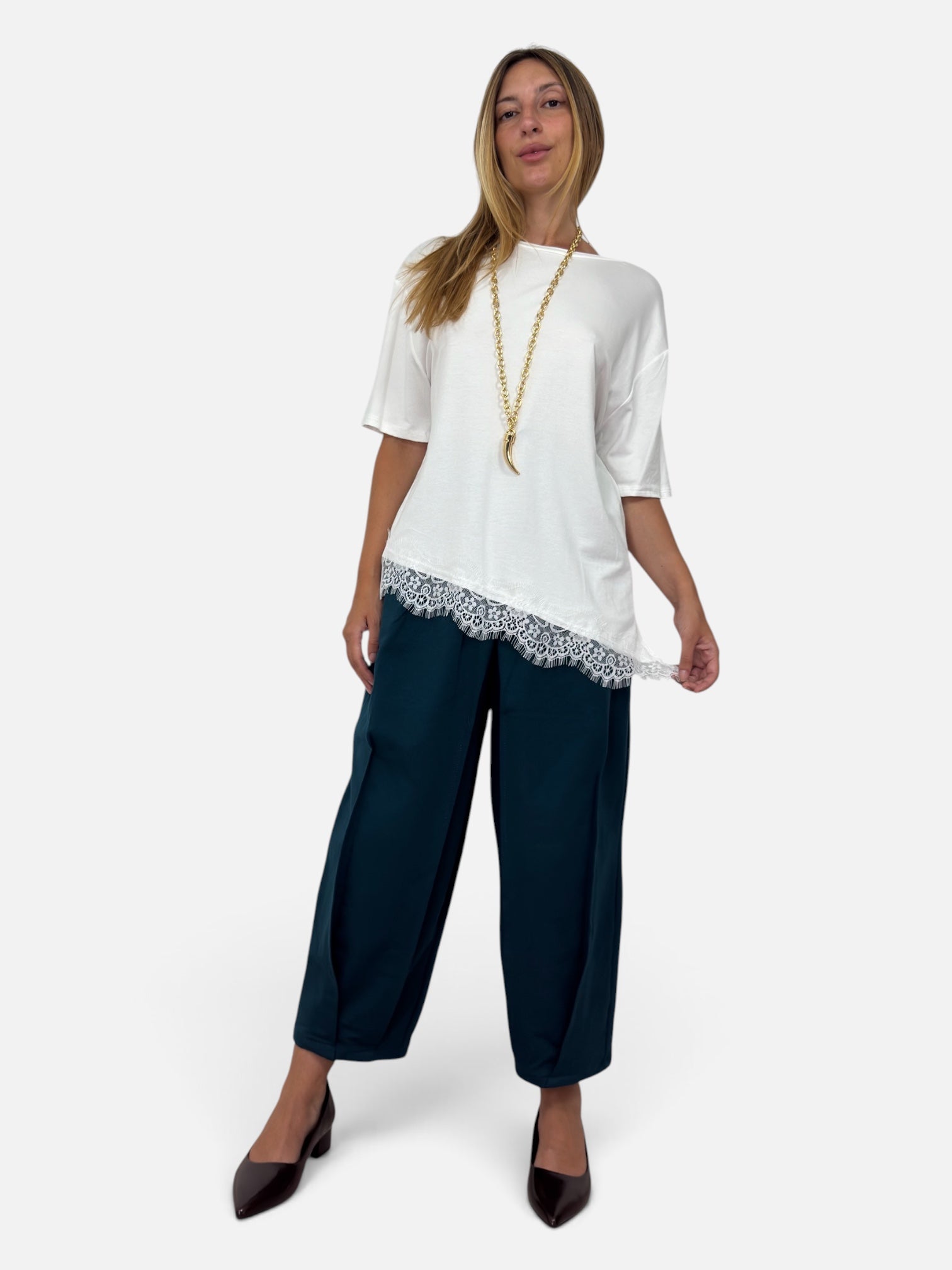 T-Shirt Pizzo Bianca