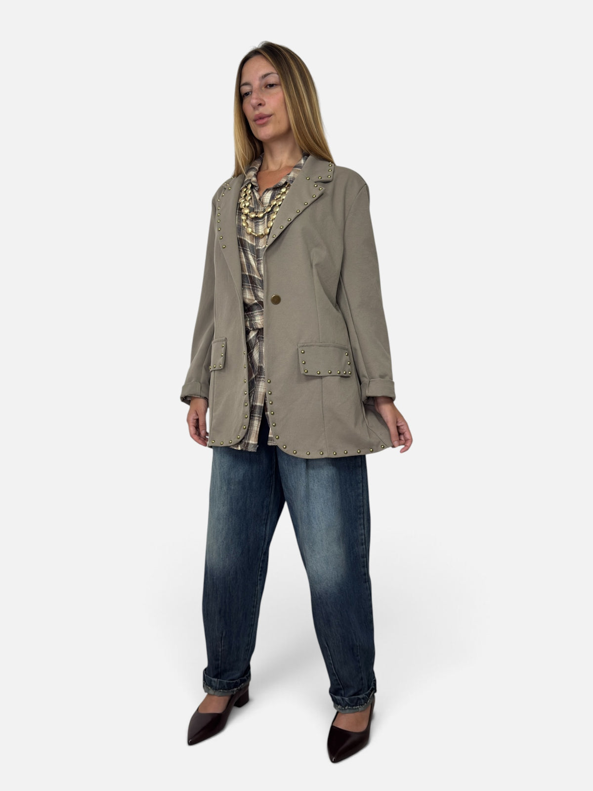 Blazer Borchie Beige