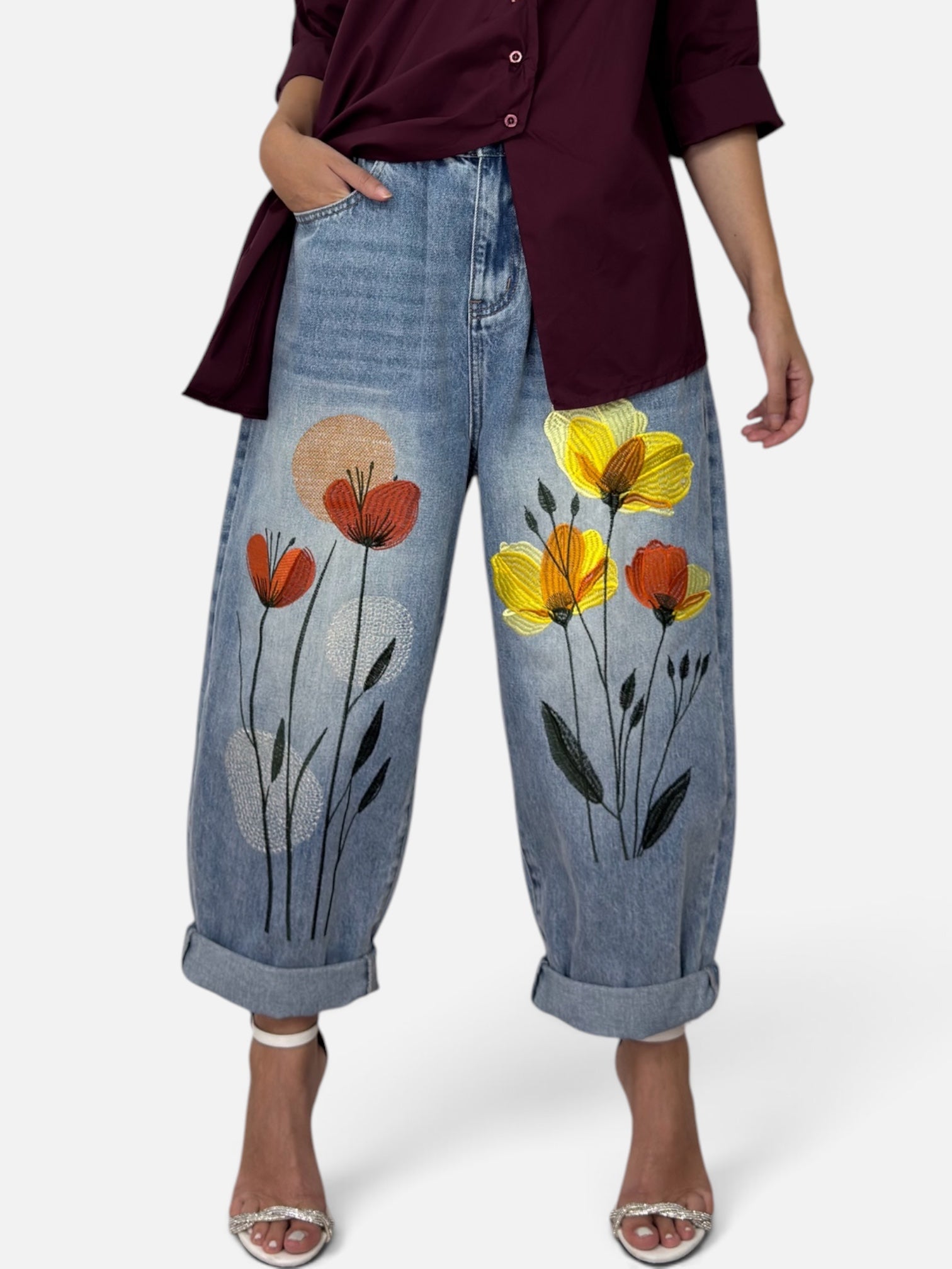 Jeans Papaveri Yellow Wendy Trendy