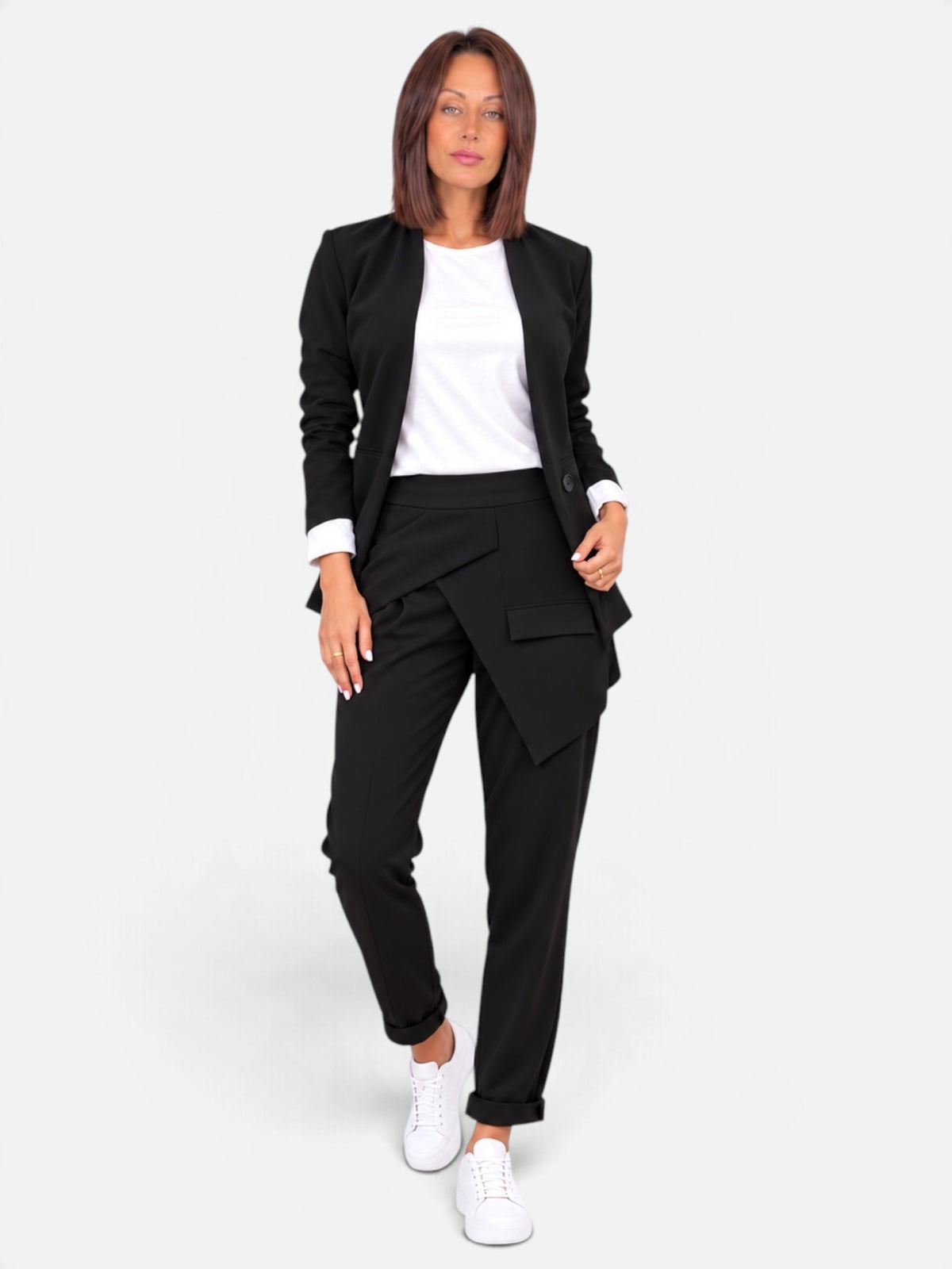 Blazer Lyam Black 158C – punto Milano dal taglio asimmetrico